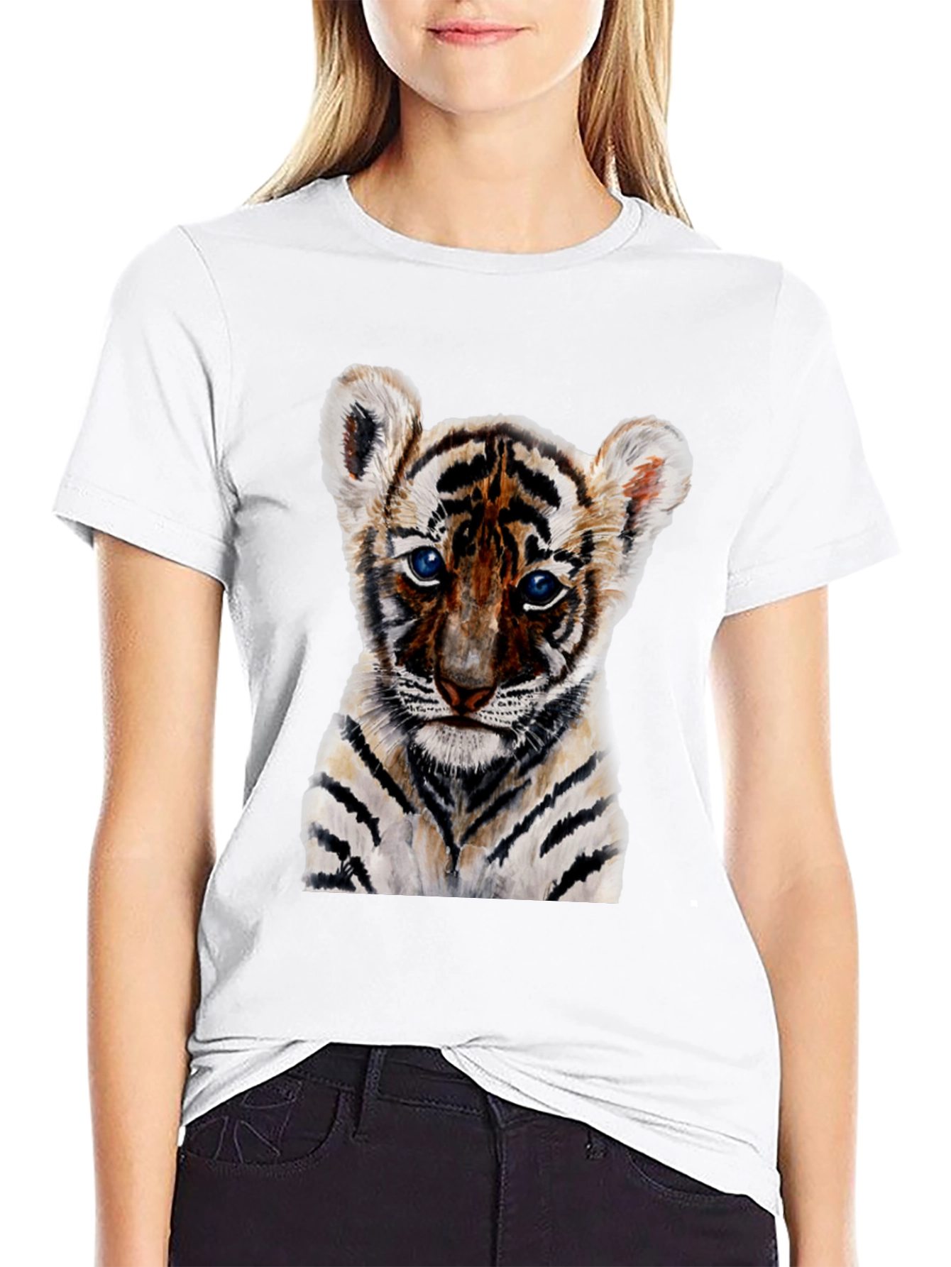 Cute Tiger Cub Graphic T-Shirt