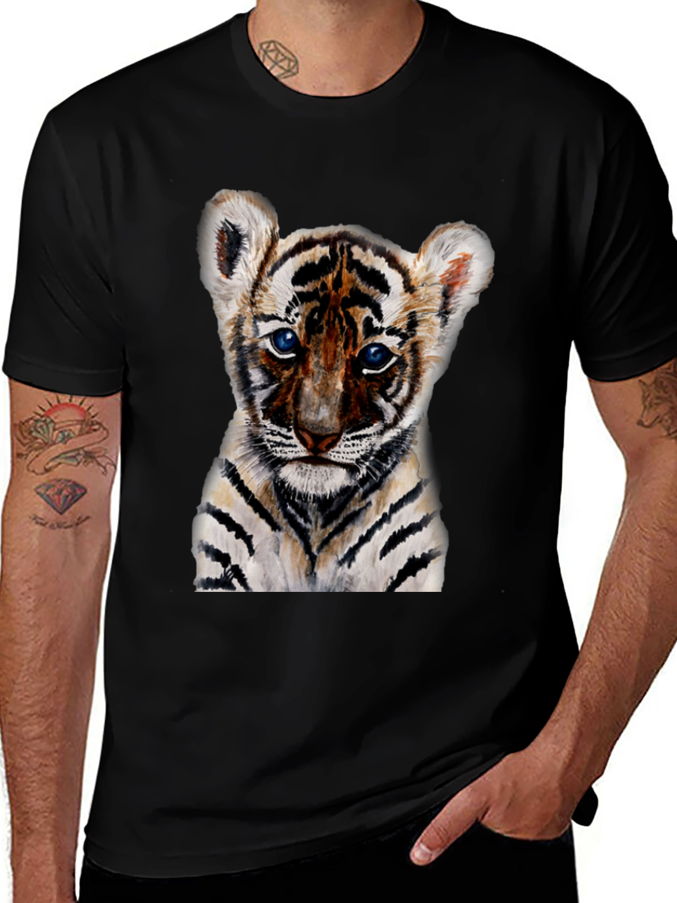 Cute Tiger Cub Graphic T-Shirt