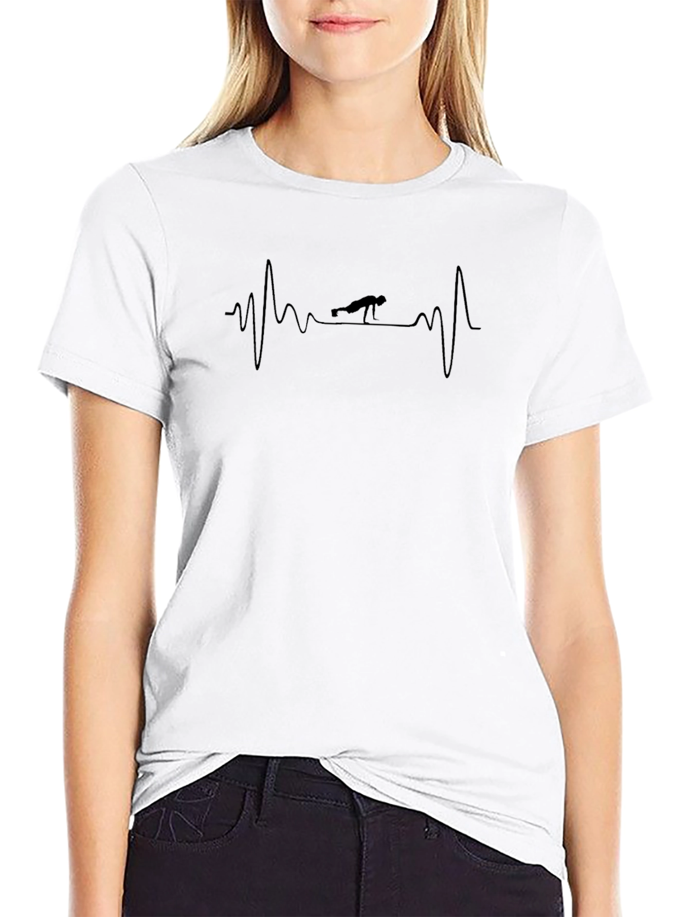 Yoga Heartbeat T-Shirt - Black Graphic Tee