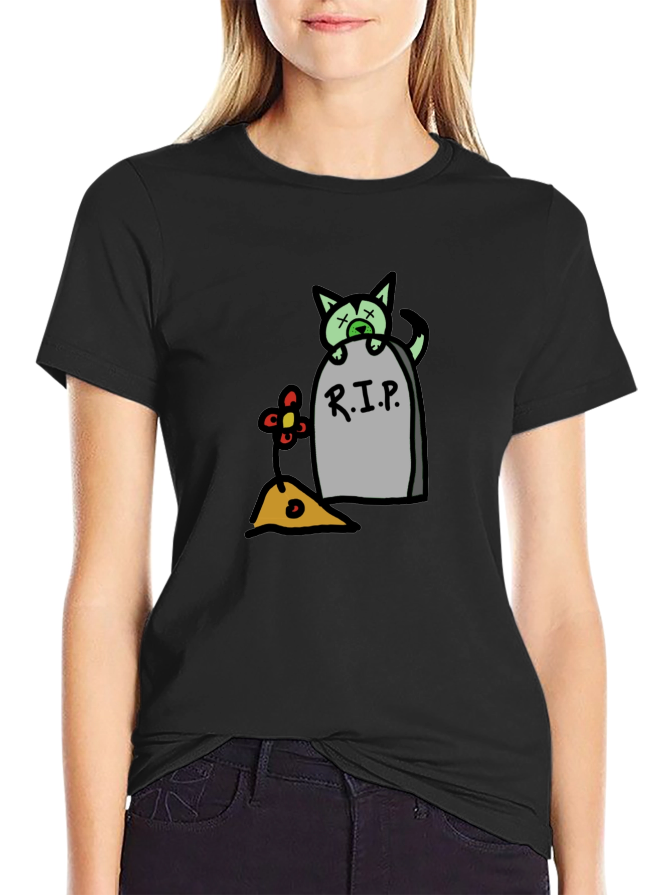 RIP Cat Tombstone T-Shirt
