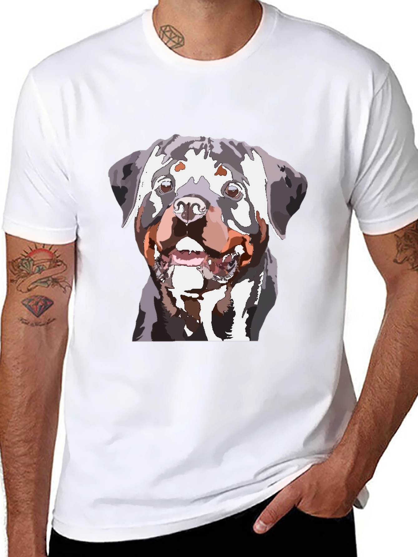 Rottweiler Graphic Black T-Shirt