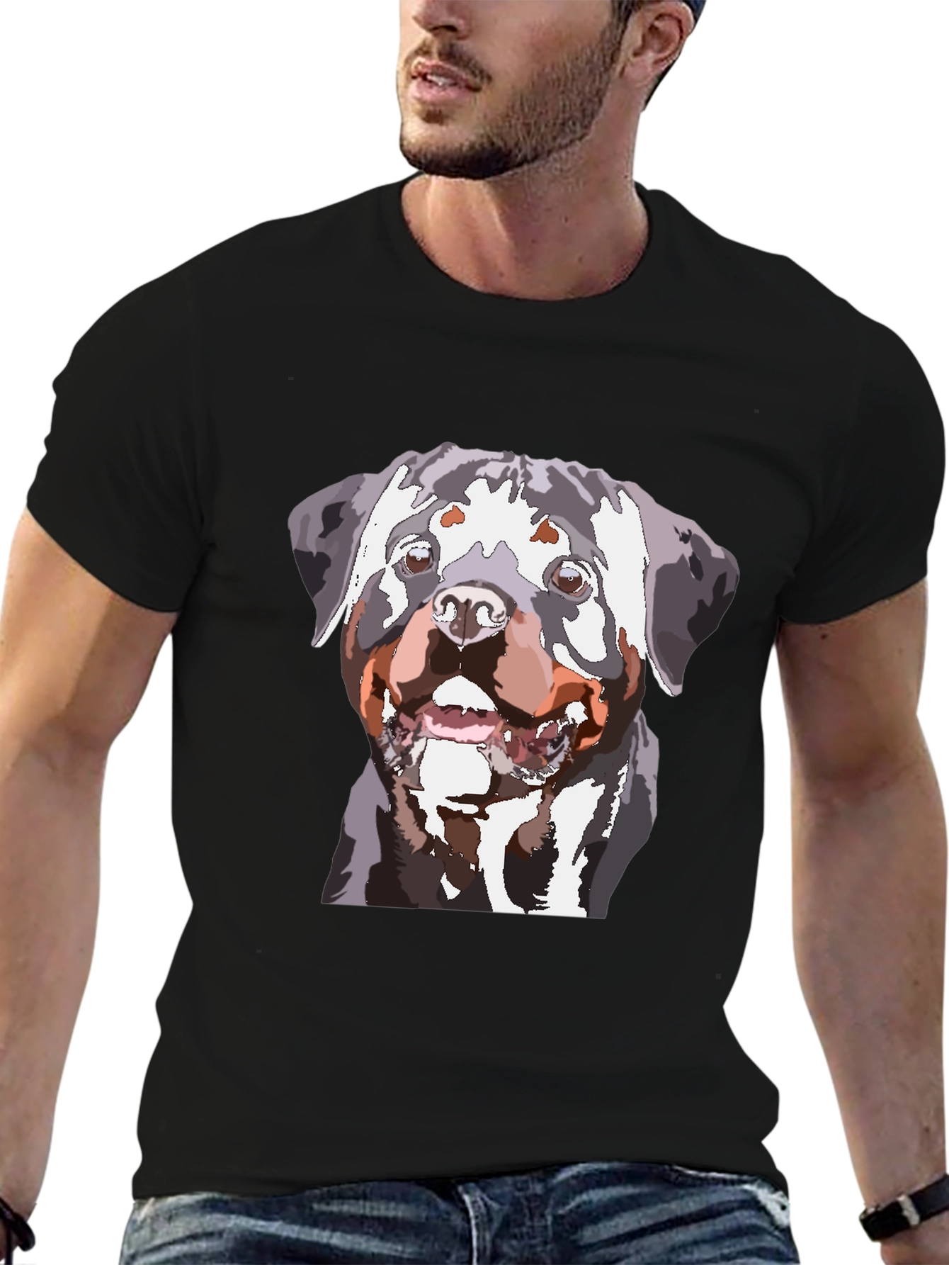 Rottweiler Graphic Black T-Shirt