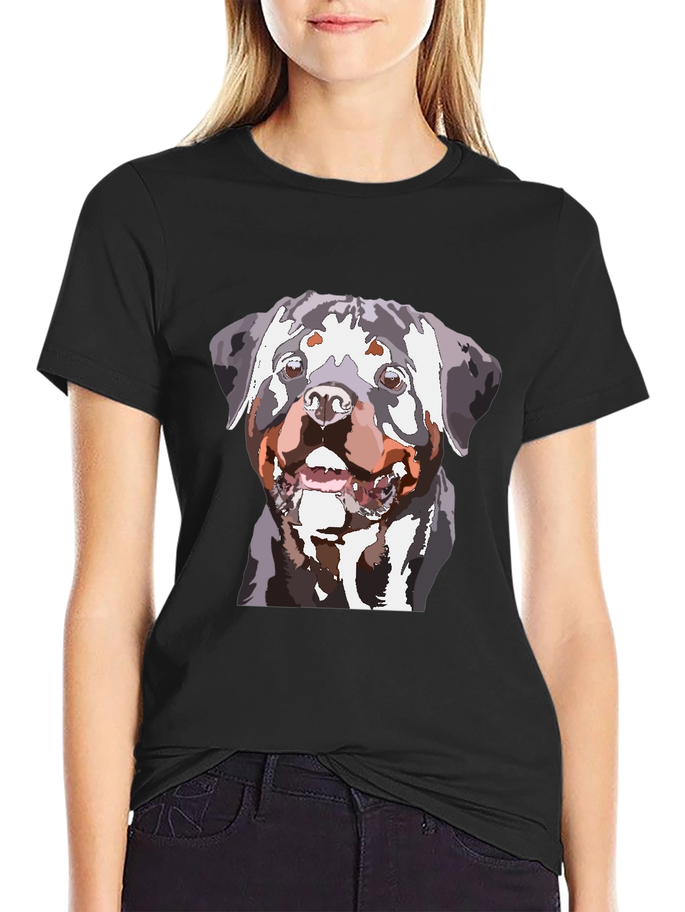 Rottweiler Graphic Black T-Shirt