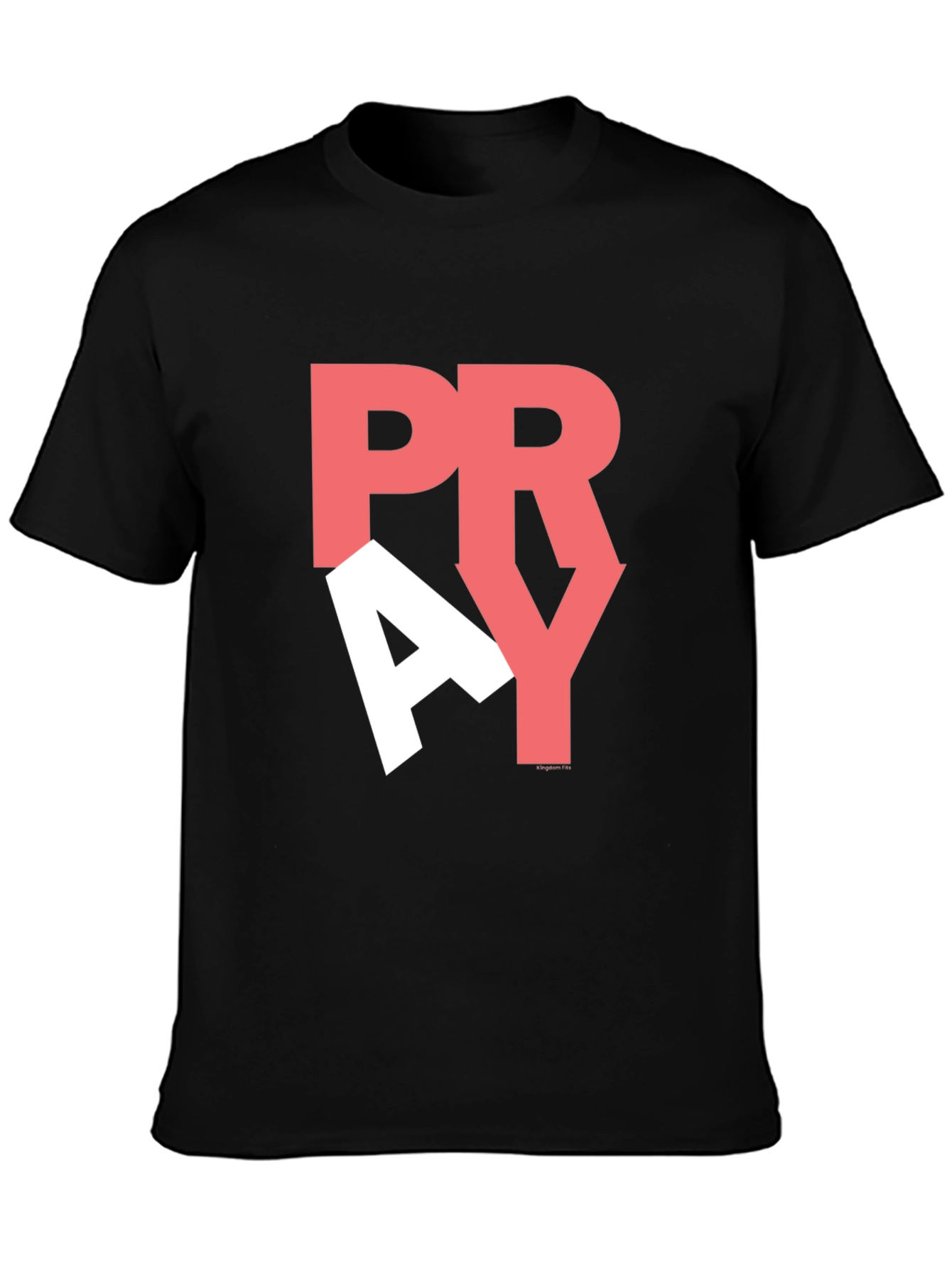 Pray Graphic Print T-Shirt - Black