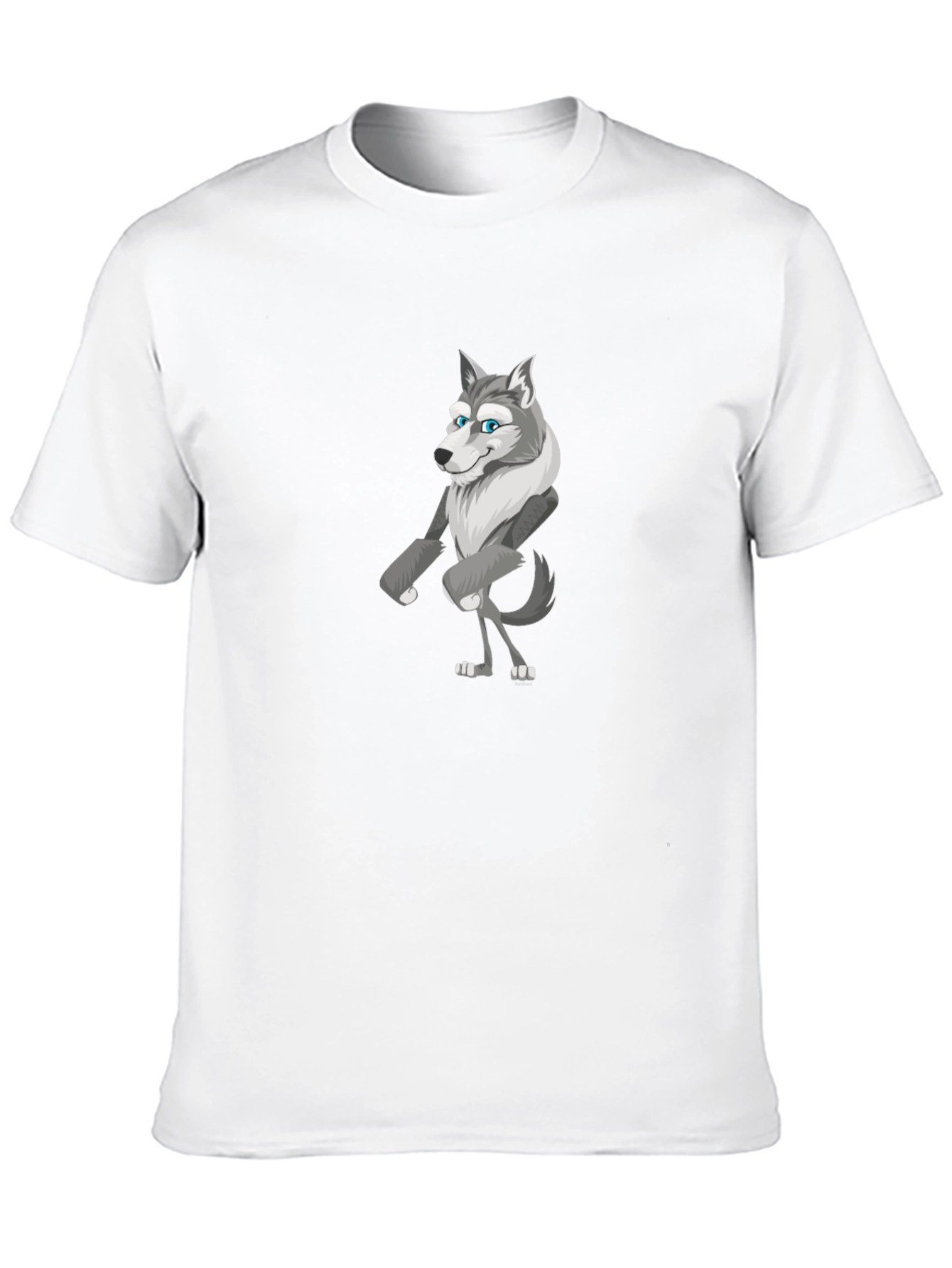 Cartoon Wolf Graphic Tee - Black Unisex Shirt