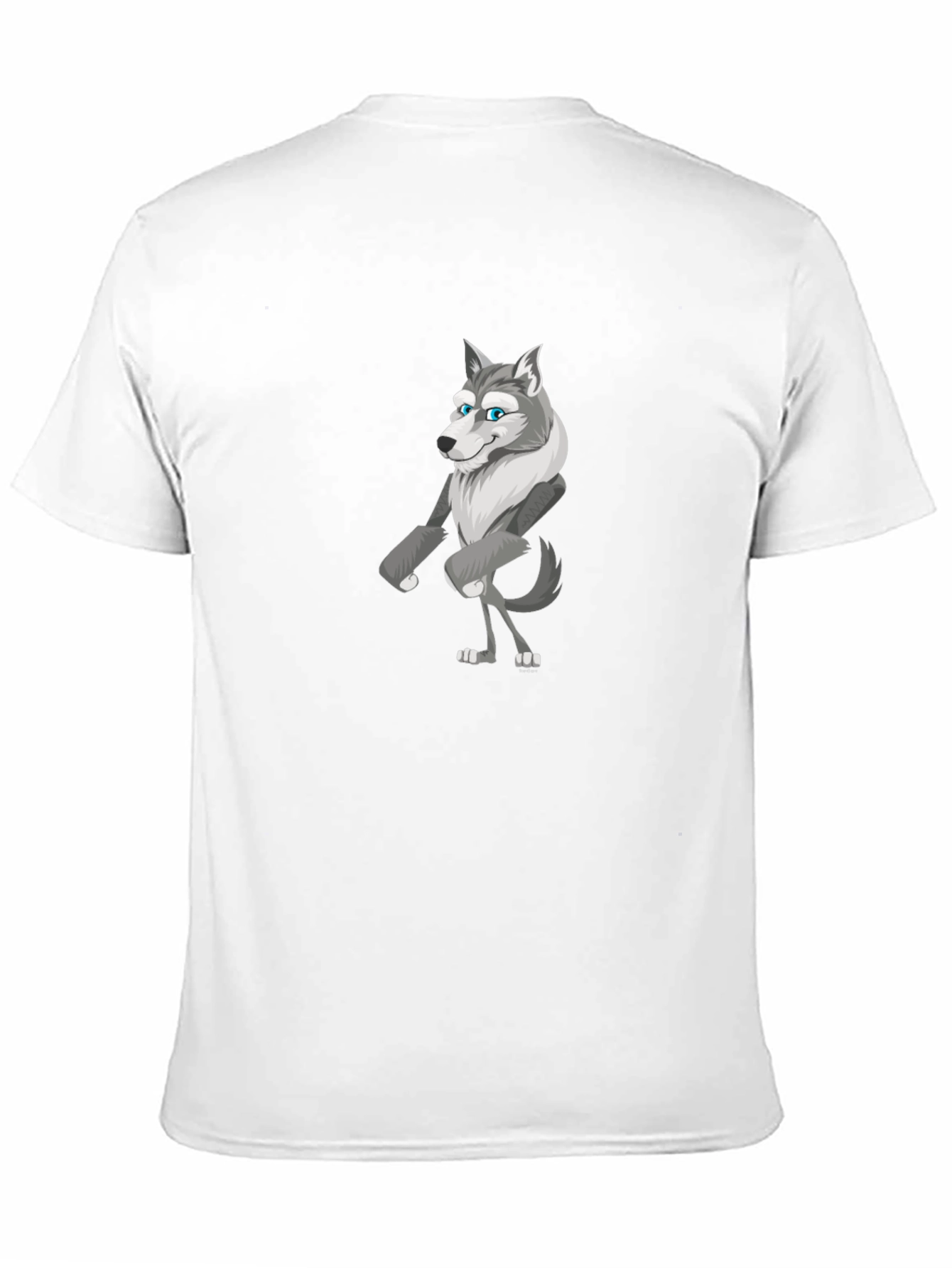 Cartoon Wolf Graphic Tee - Black Unisex Shirt