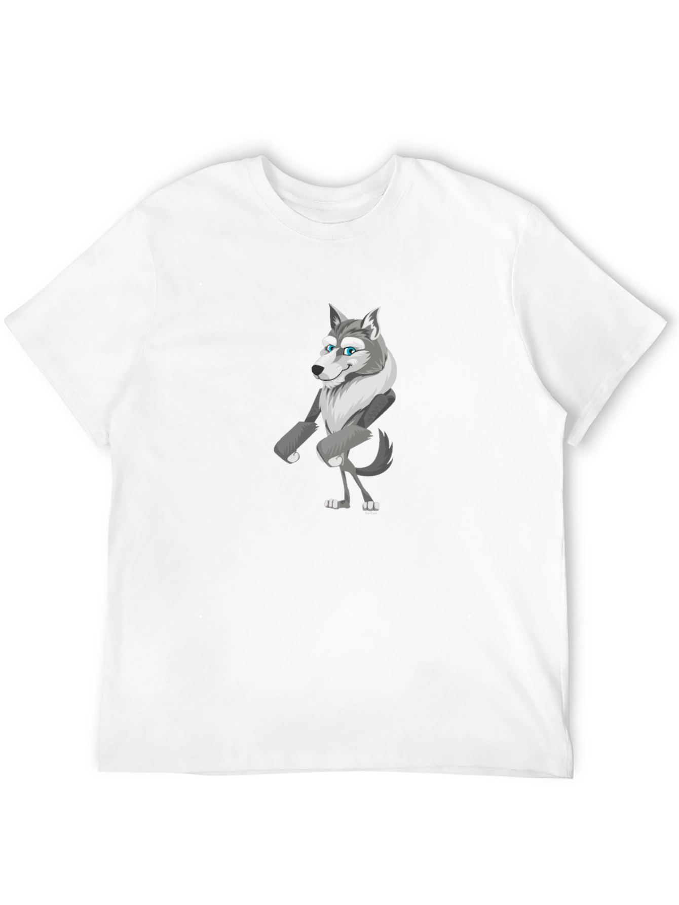 Cartoon Wolf Graphic Tee - Black Unisex Shirt