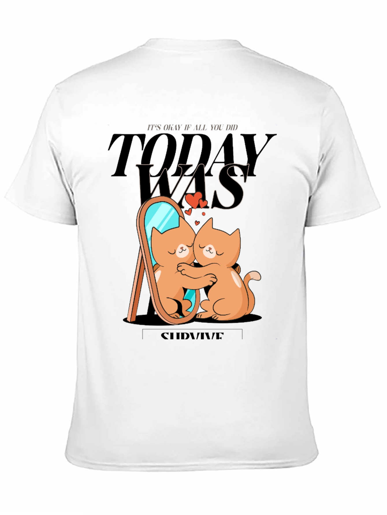 Cute Cat T-Shirt - Self Love Survive Tee