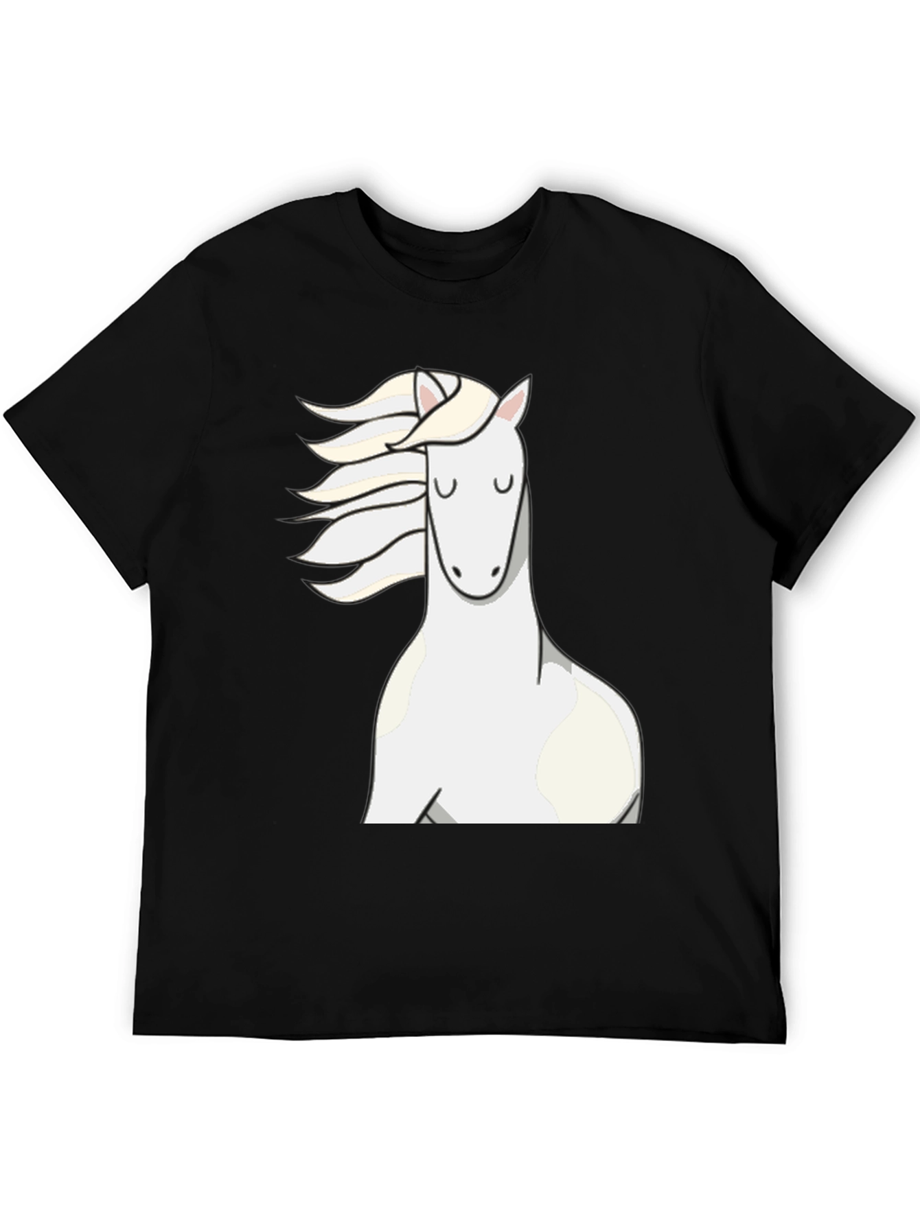 Black T-Shirt with Horse Graphic