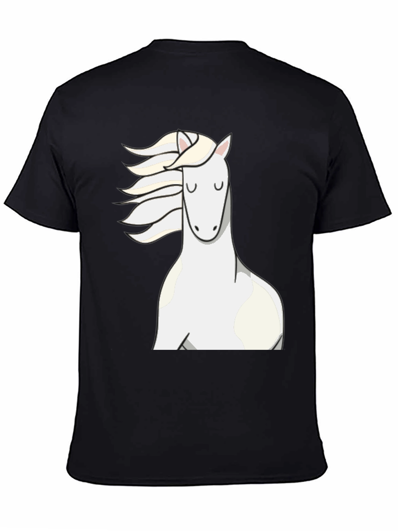 Black T-Shirt with Horse Graphic