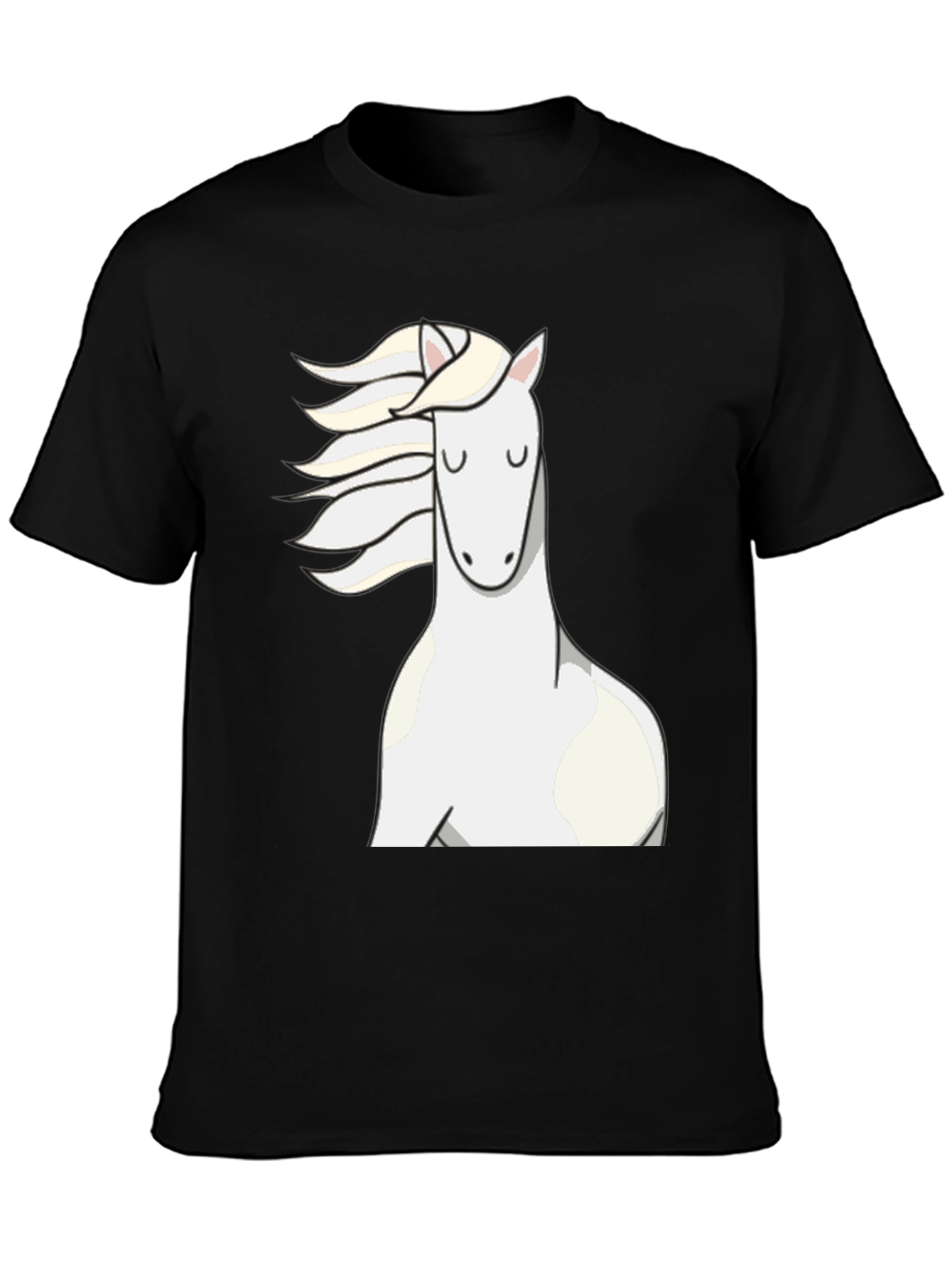 Black T-Shirt with Horse Graphic