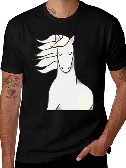 Black T-Shirt with Horse Graphic