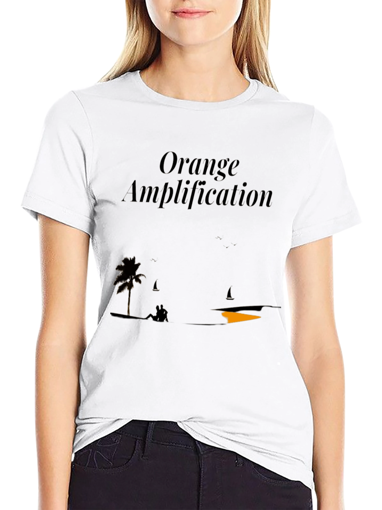 Orange Amplification Black Graphic T-Shirt