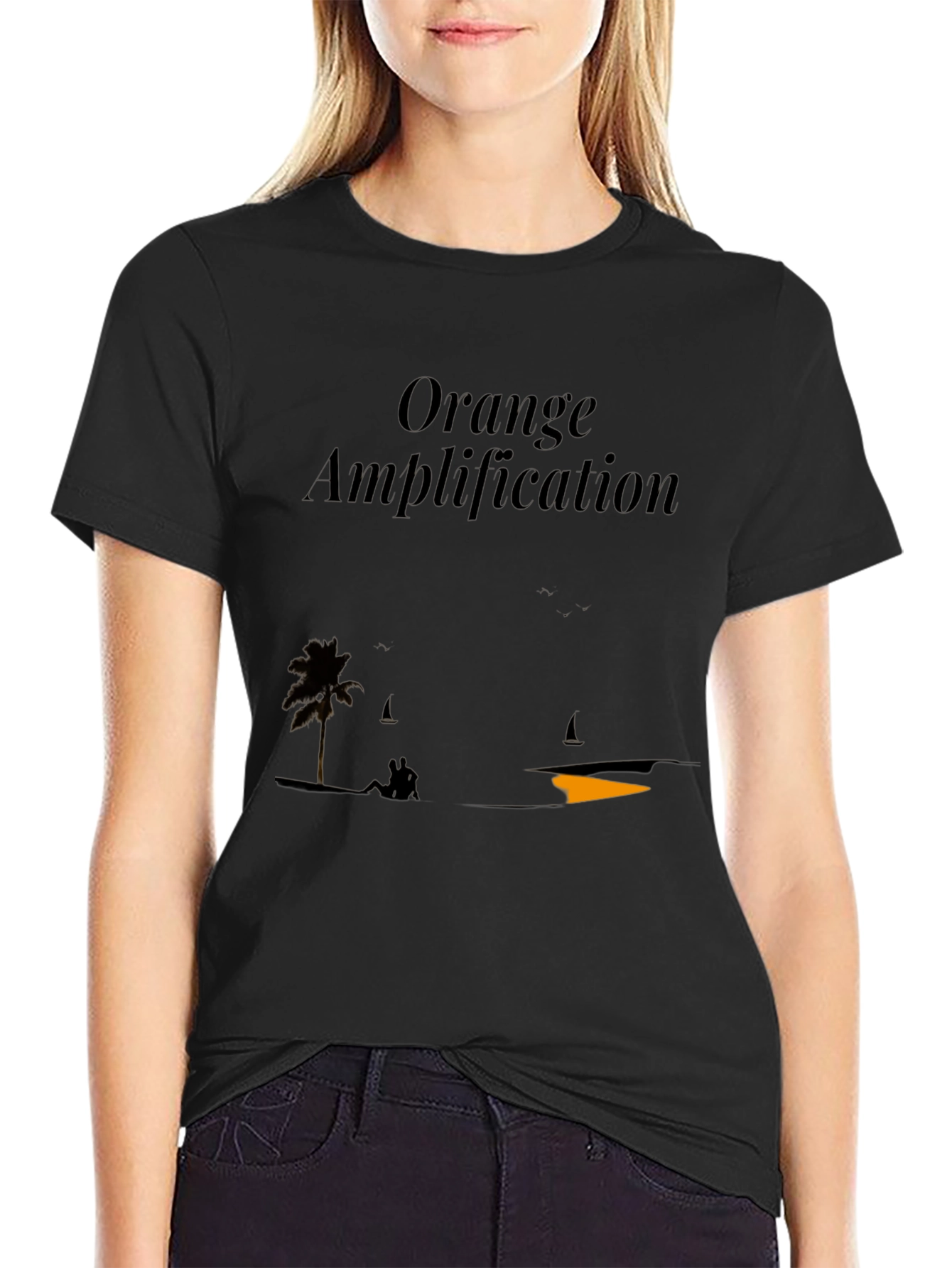 Orange Amplification Black Graphic T-Shirt