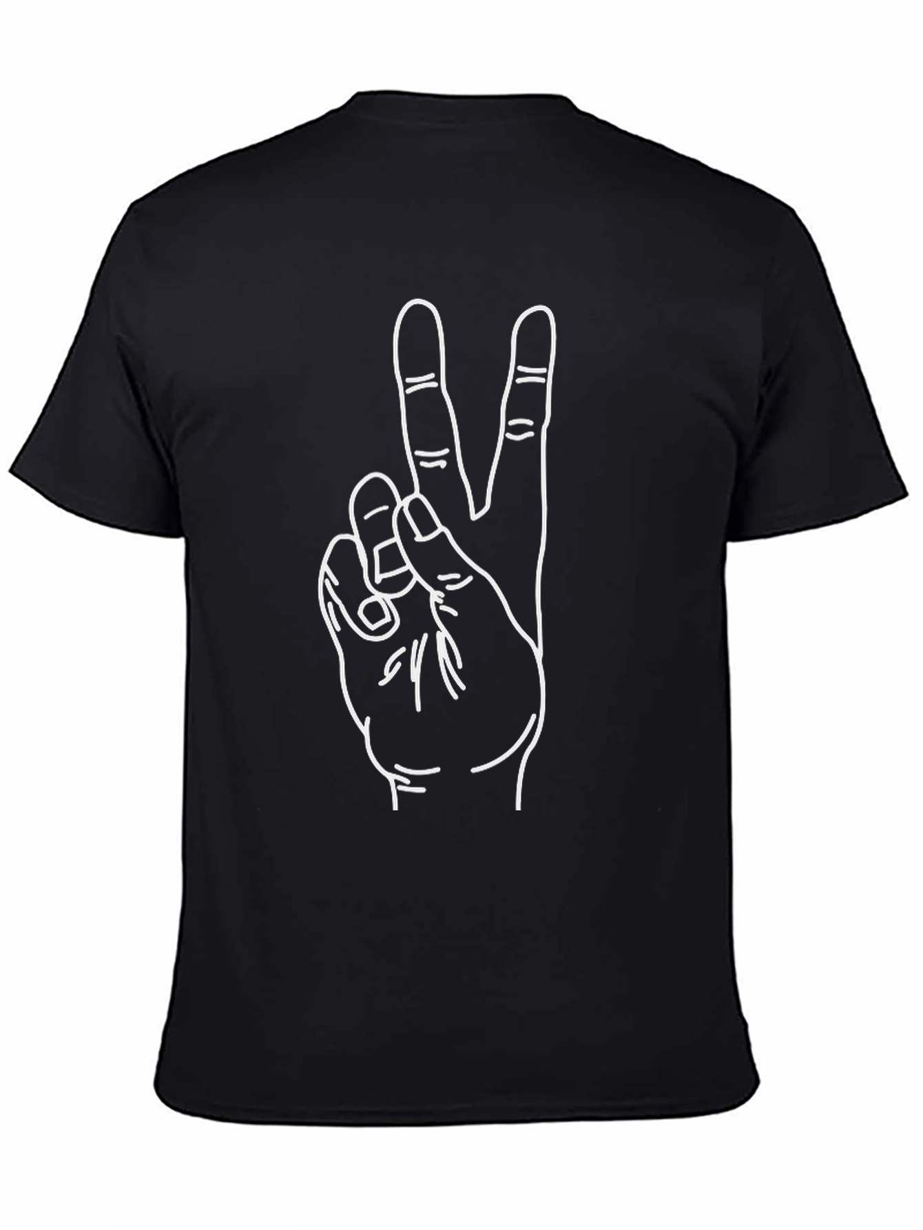 Peace Sign Graphic Tee - Black Casual Shirt