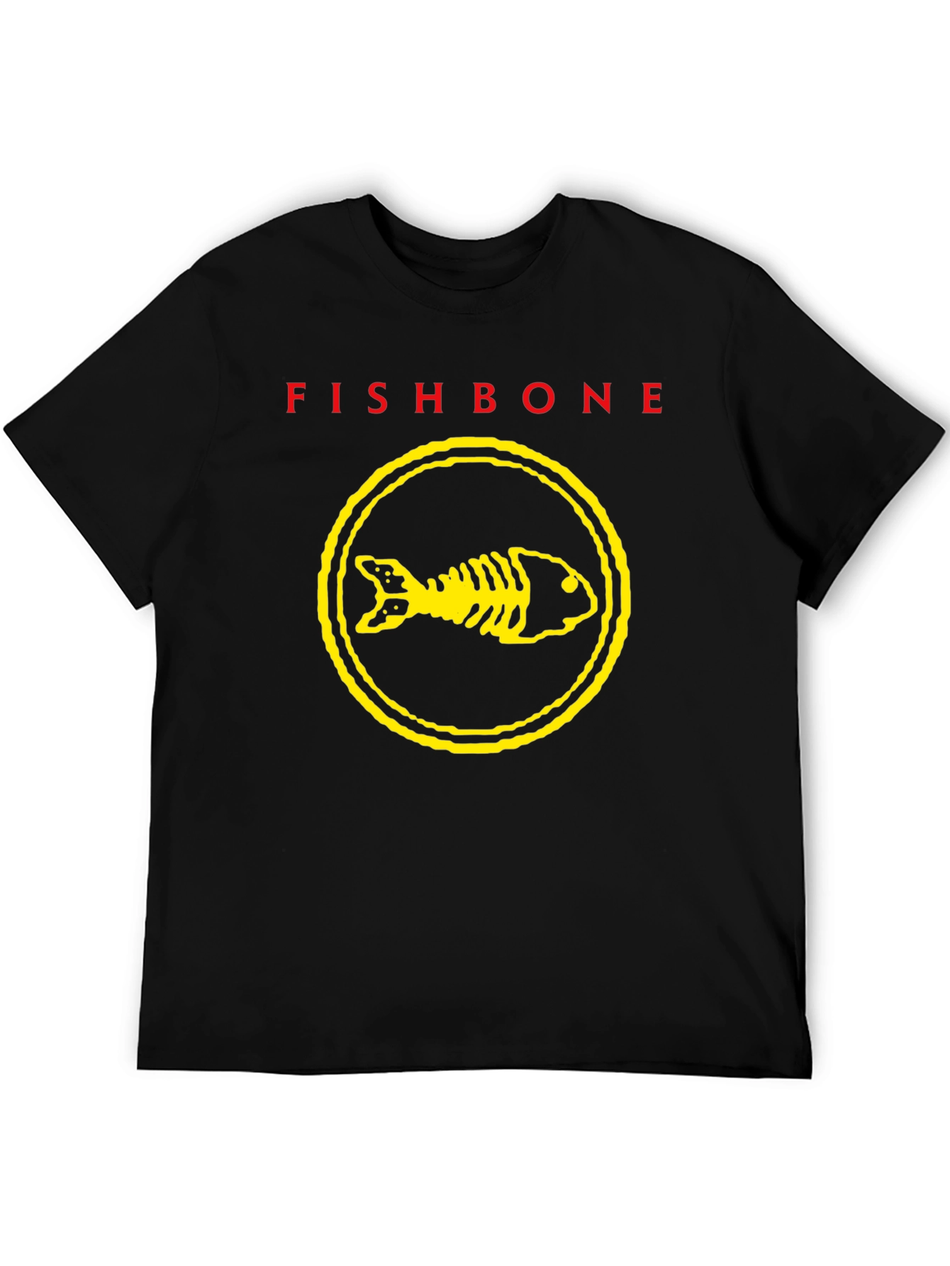 Fishbone Band T-Shirt - Black Graphic Print
