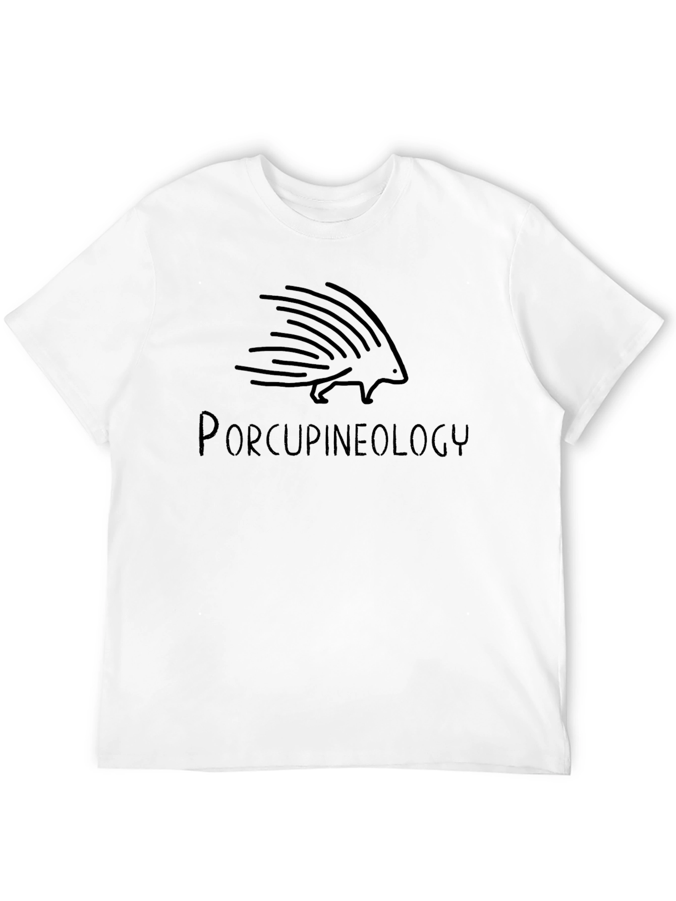 Porcupineology Graphic T-Shirt - Black Crew Neck Tee