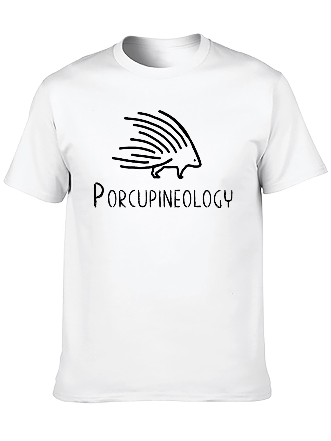 Porcupineology Graphic T-Shirt - Black Crew Neck Tee