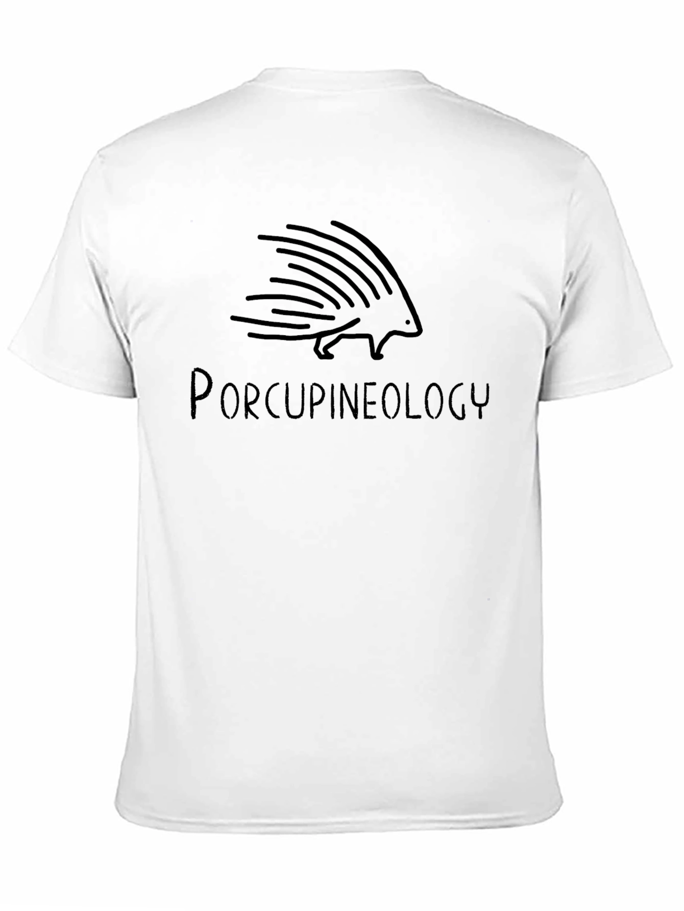 Porcupineology Graphic T-Shirt - Black Crew Neck Tee