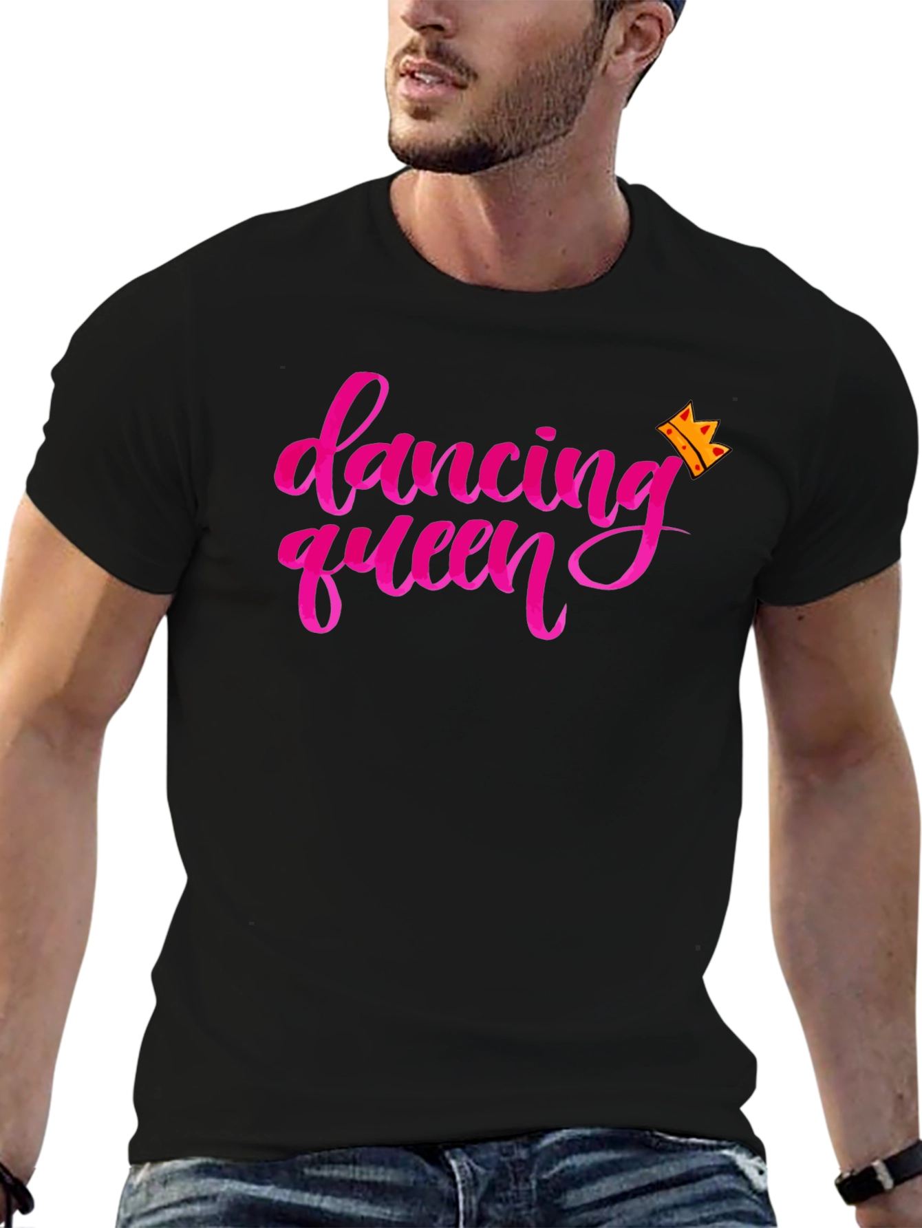 Dancing Queen Graphic Tee - Black Crew Neck T-Shirt