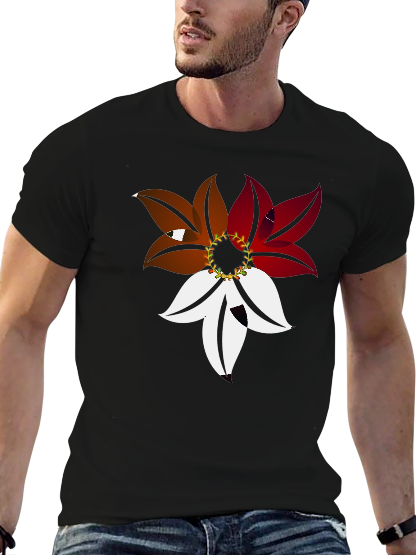 Floral Graphic Tee - Unique Design