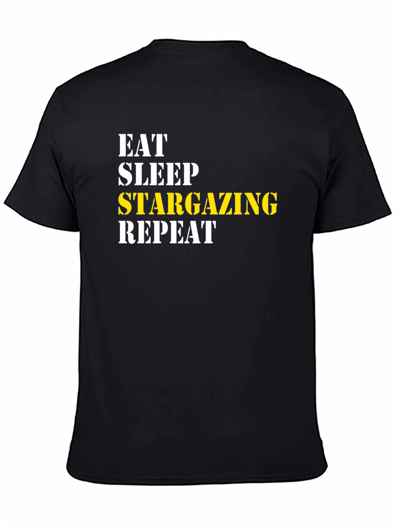 Eat Sleep Stargazing Repeat Black T-Shirt