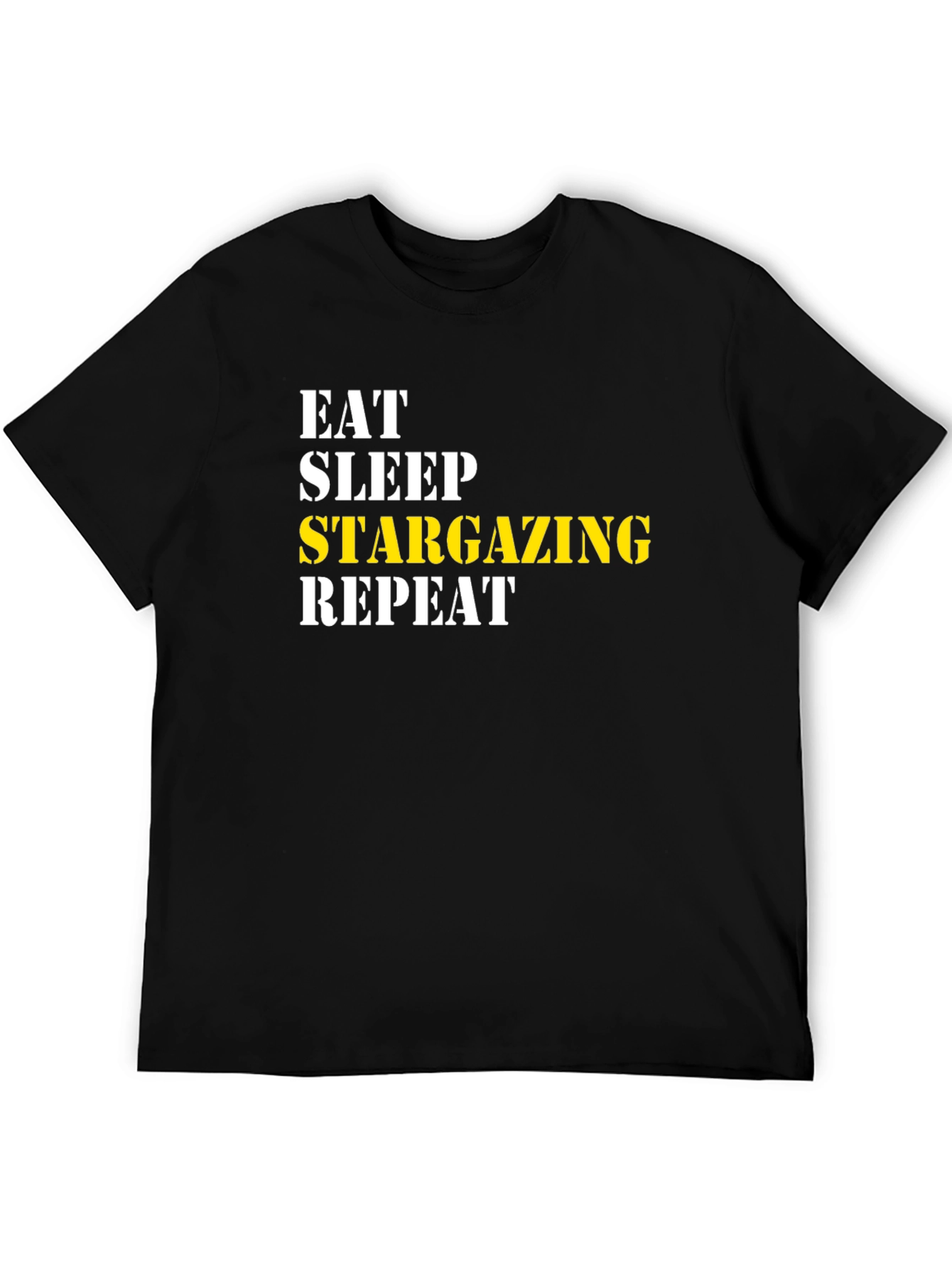 Eat Sleep Stargazing Repeat Black T-Shirt