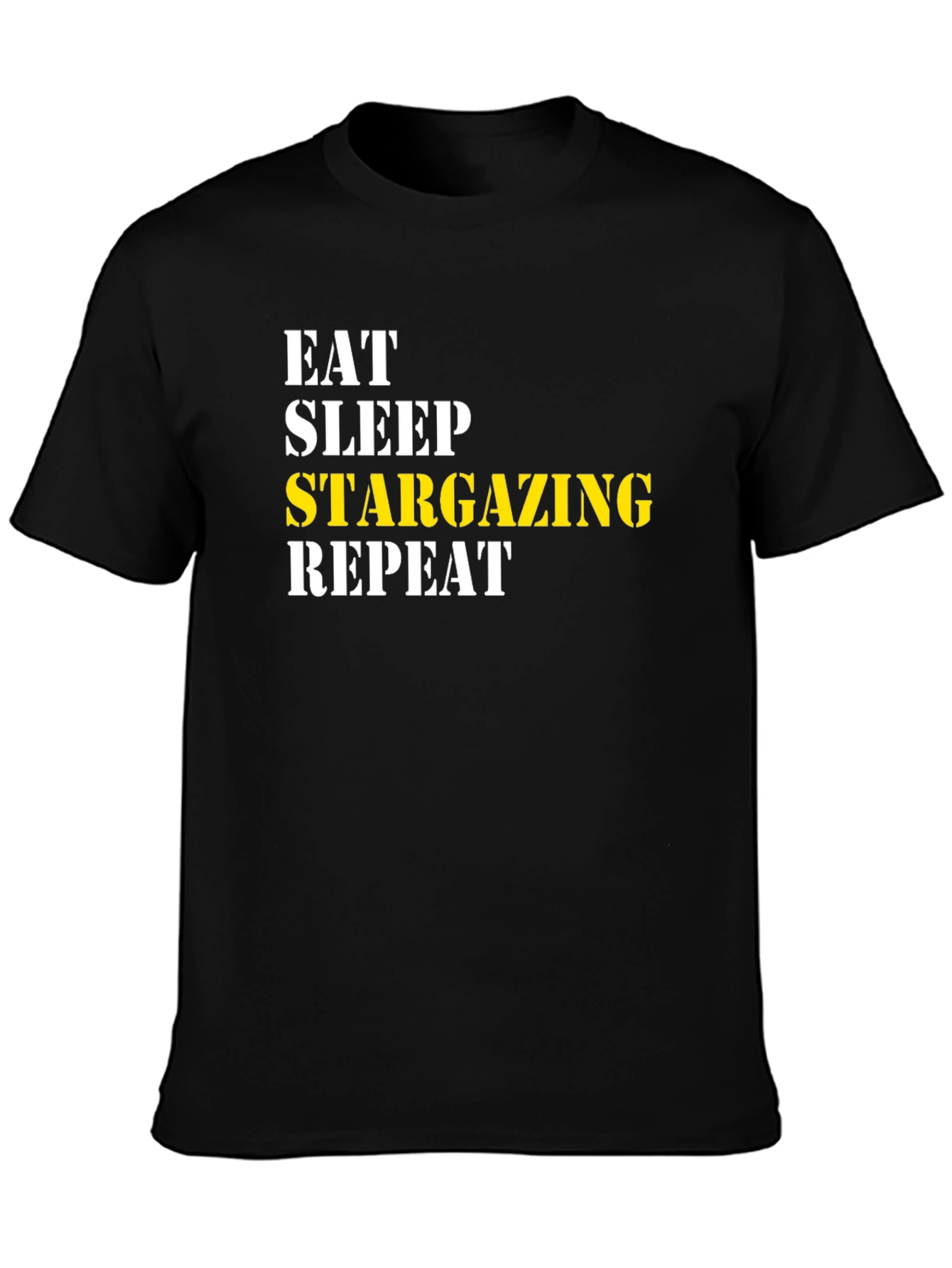 Eat Sleep Stargazing Repeat Black T-Shirt