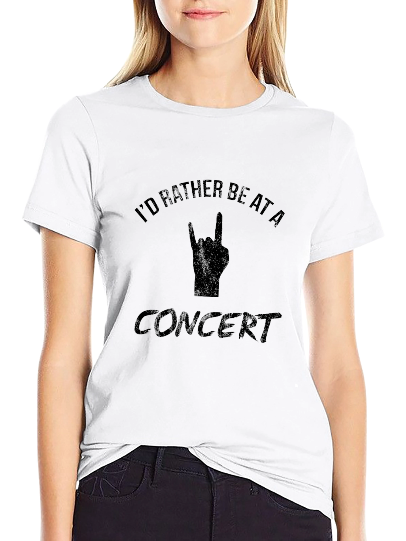 Id Rather Be At A Concert Black T-Shirt