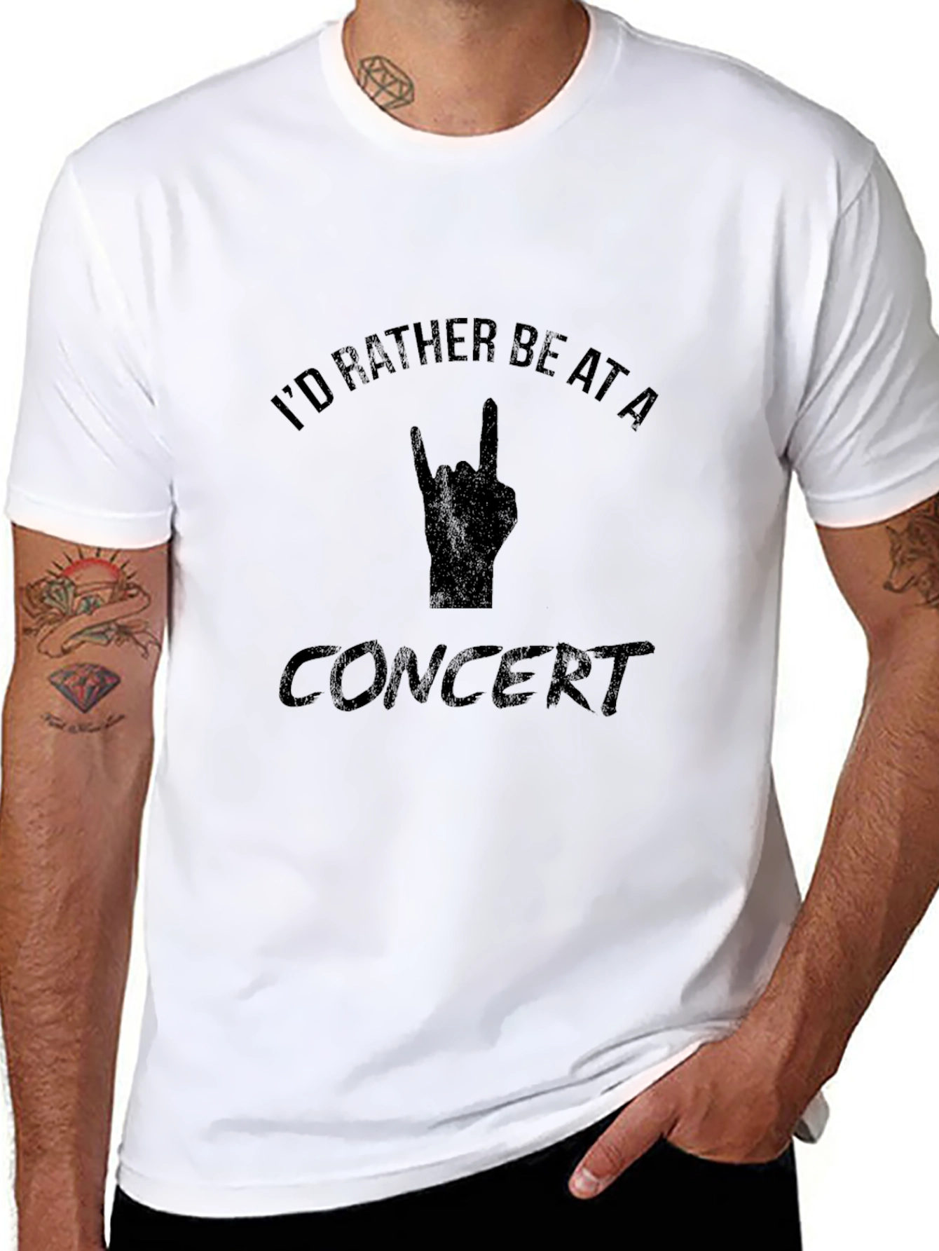 Id Rather Be At A Concert Black T-Shirt