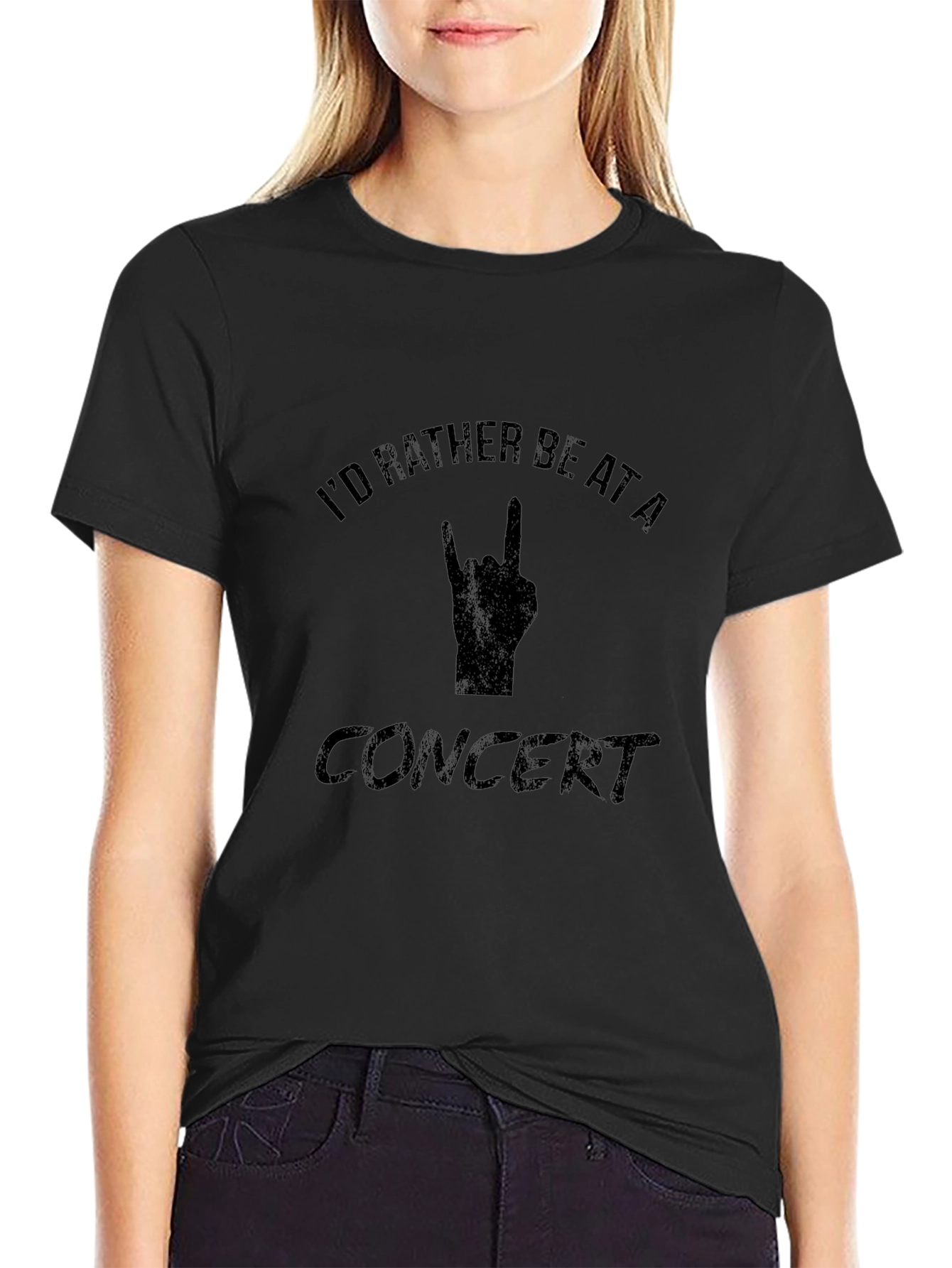 Id Rather Be At A Concert Black T-Shirt