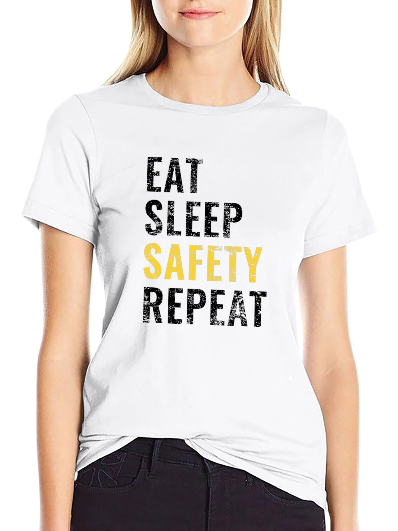 Eat Sleep Safety Repeat Graphic Tee