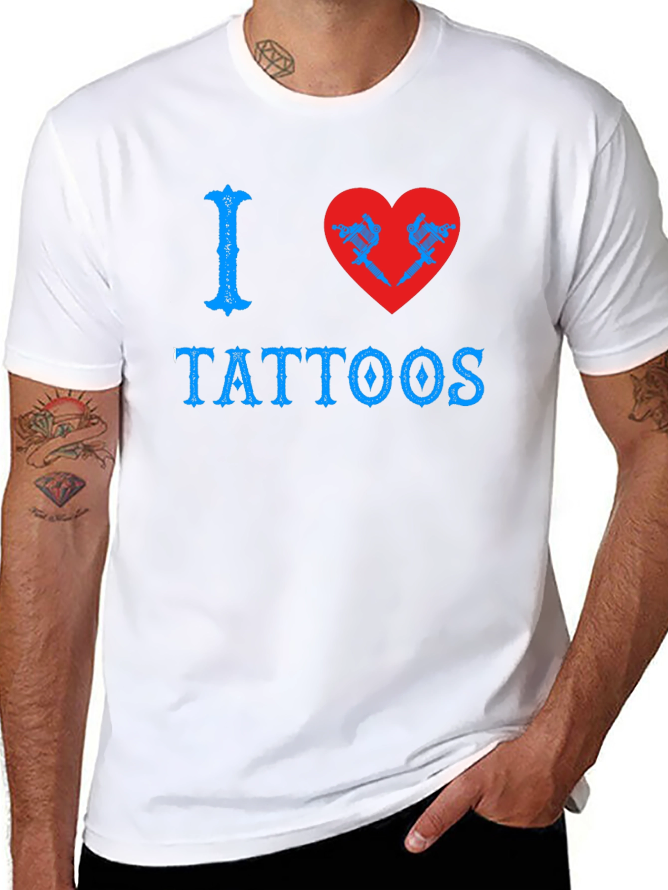 I Love Tattoos Graphic Print T-Shirt