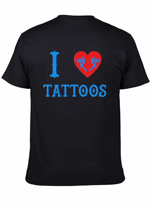 I Love Tattoos Graphic Print T-Shirt