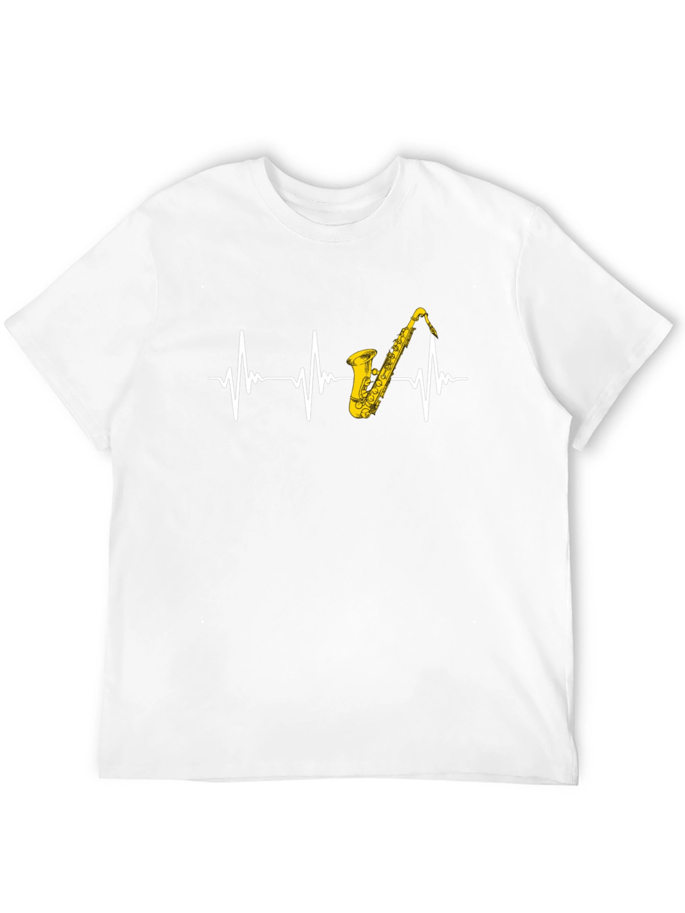 Saxophone Heartbeat Black T-Shirt