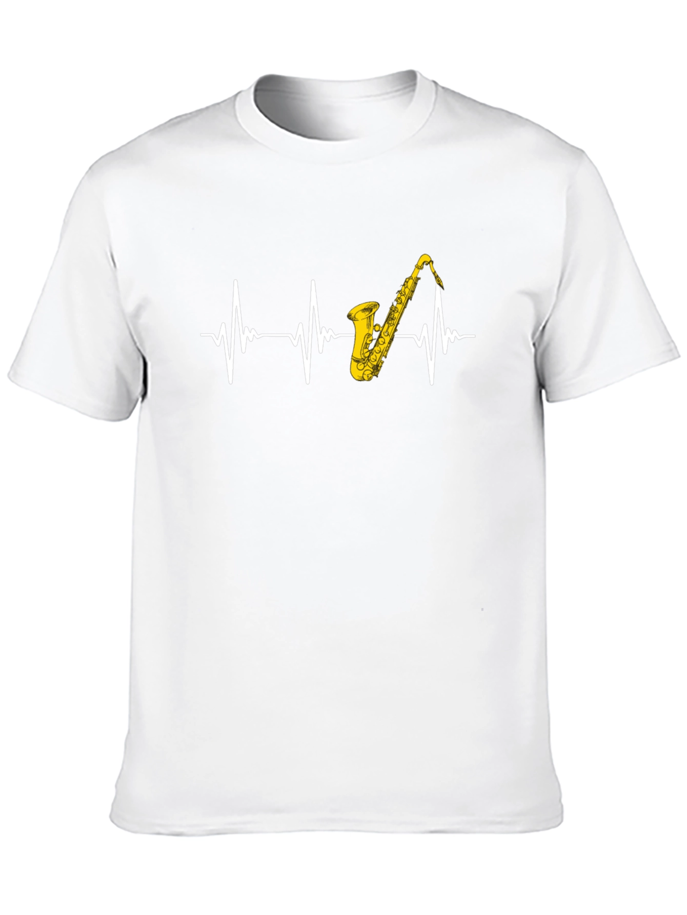 Saxophone Heartbeat Black T-Shirt