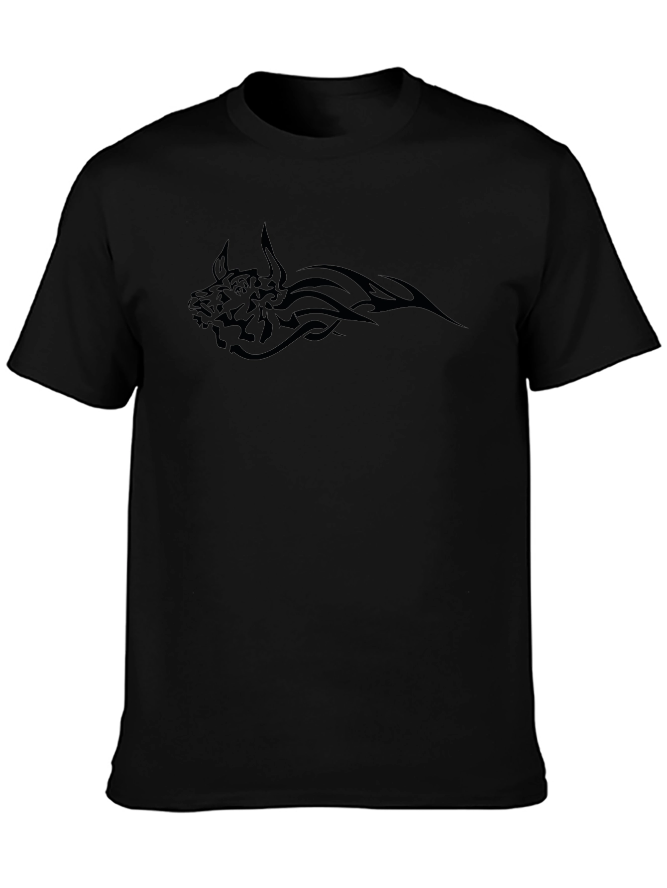 Tribal Bull Graphic Black T-Shirt