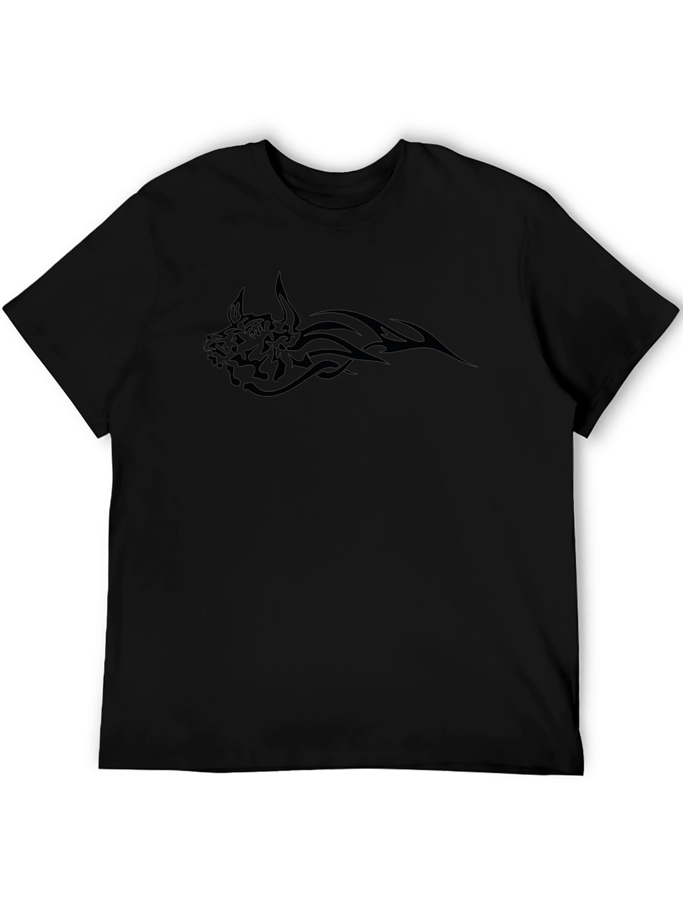 Tribal Bull Graphic Black T-Shirt