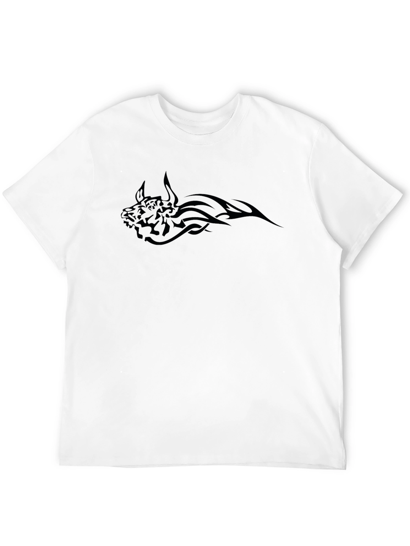 Tribal Bull Graphic Black T-Shirt