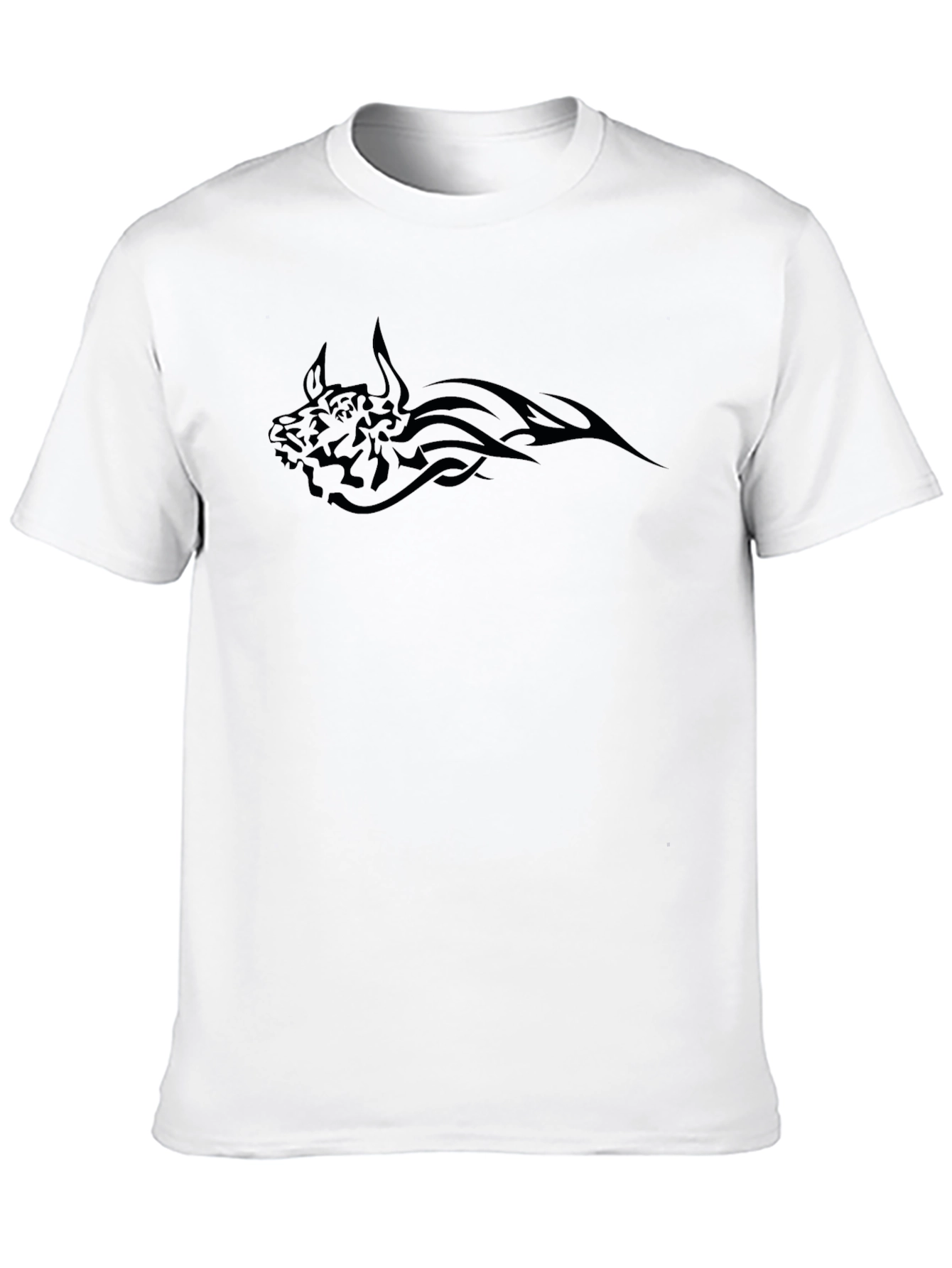 Tribal Bull Graphic Black T-Shirt