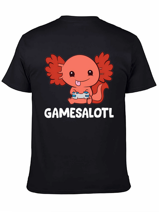 GAMESALOTL Axolotl Gamer Black T-Shirt