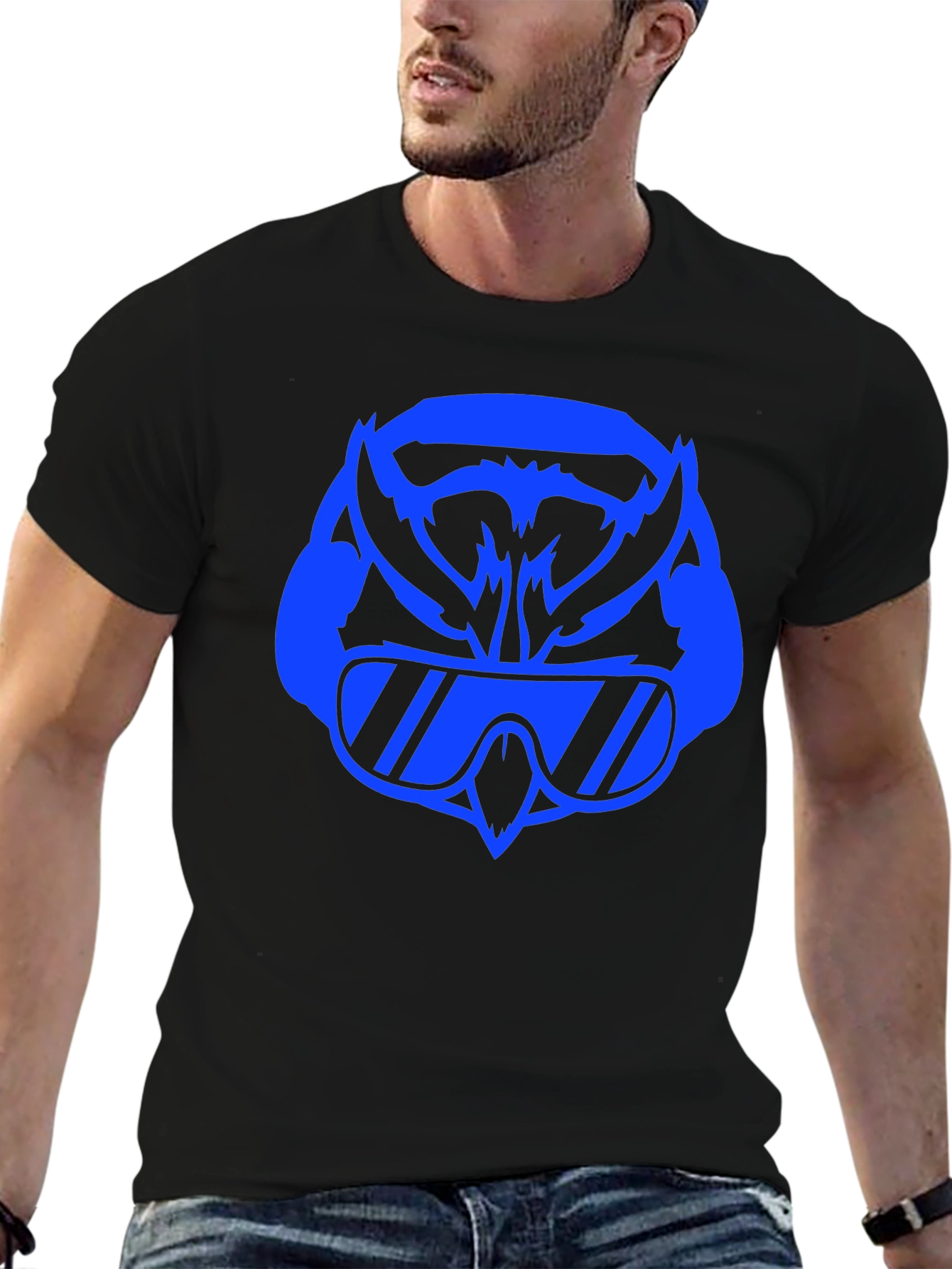 Cool Owl Graphic Tee - Black