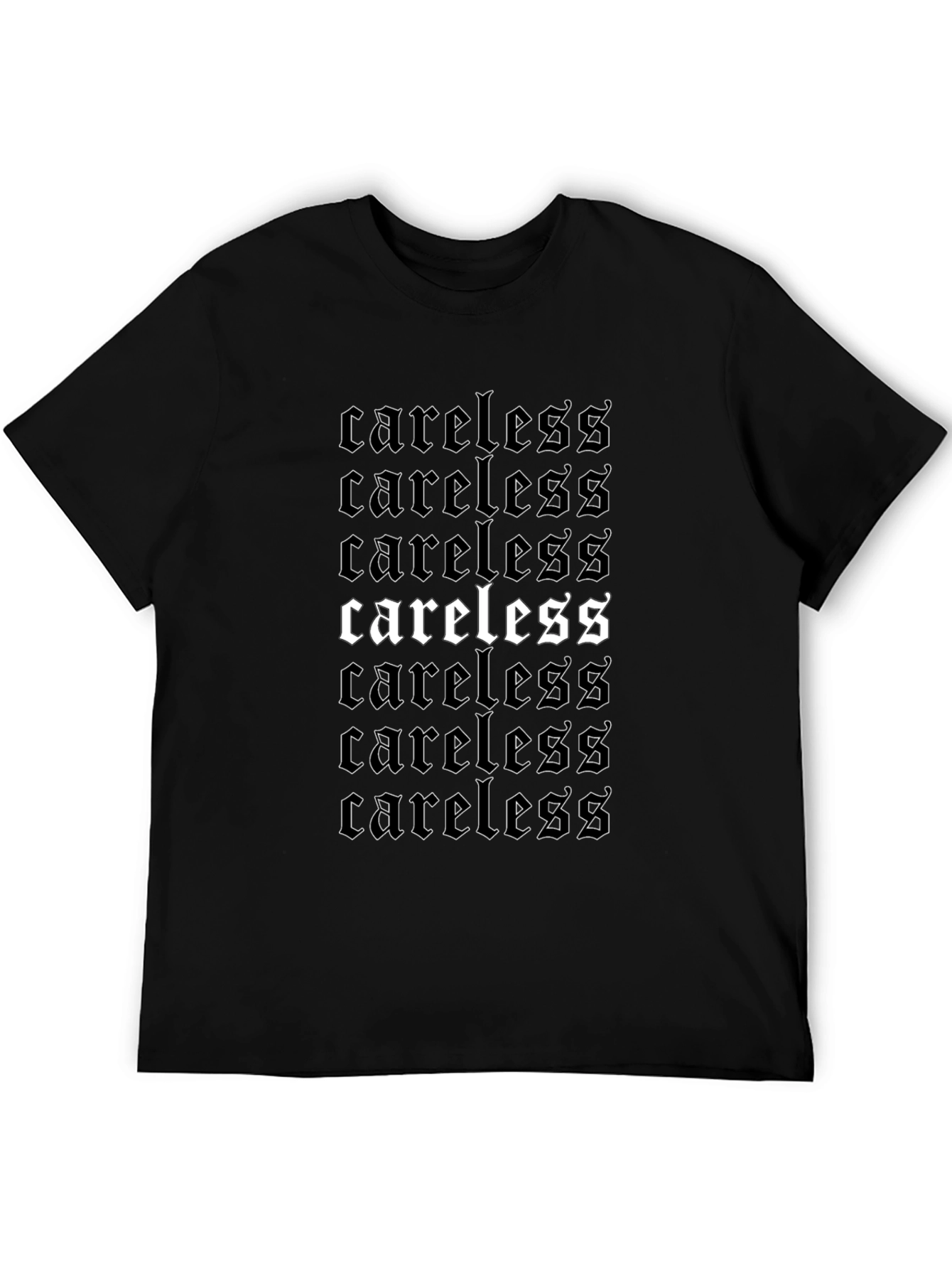 Careless Graphic Print Black T-Shirt