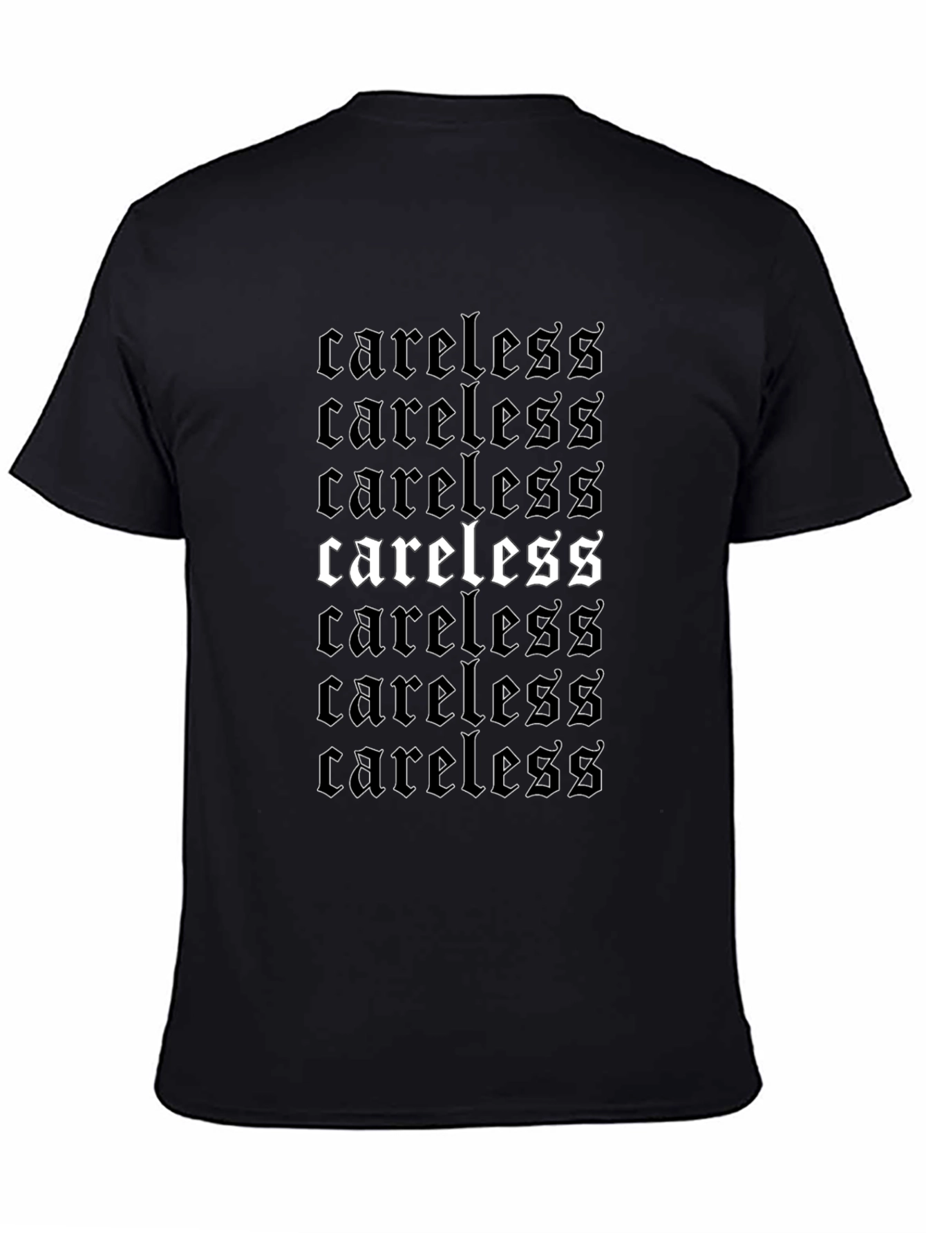 Careless Graphic Print Black T-Shirt