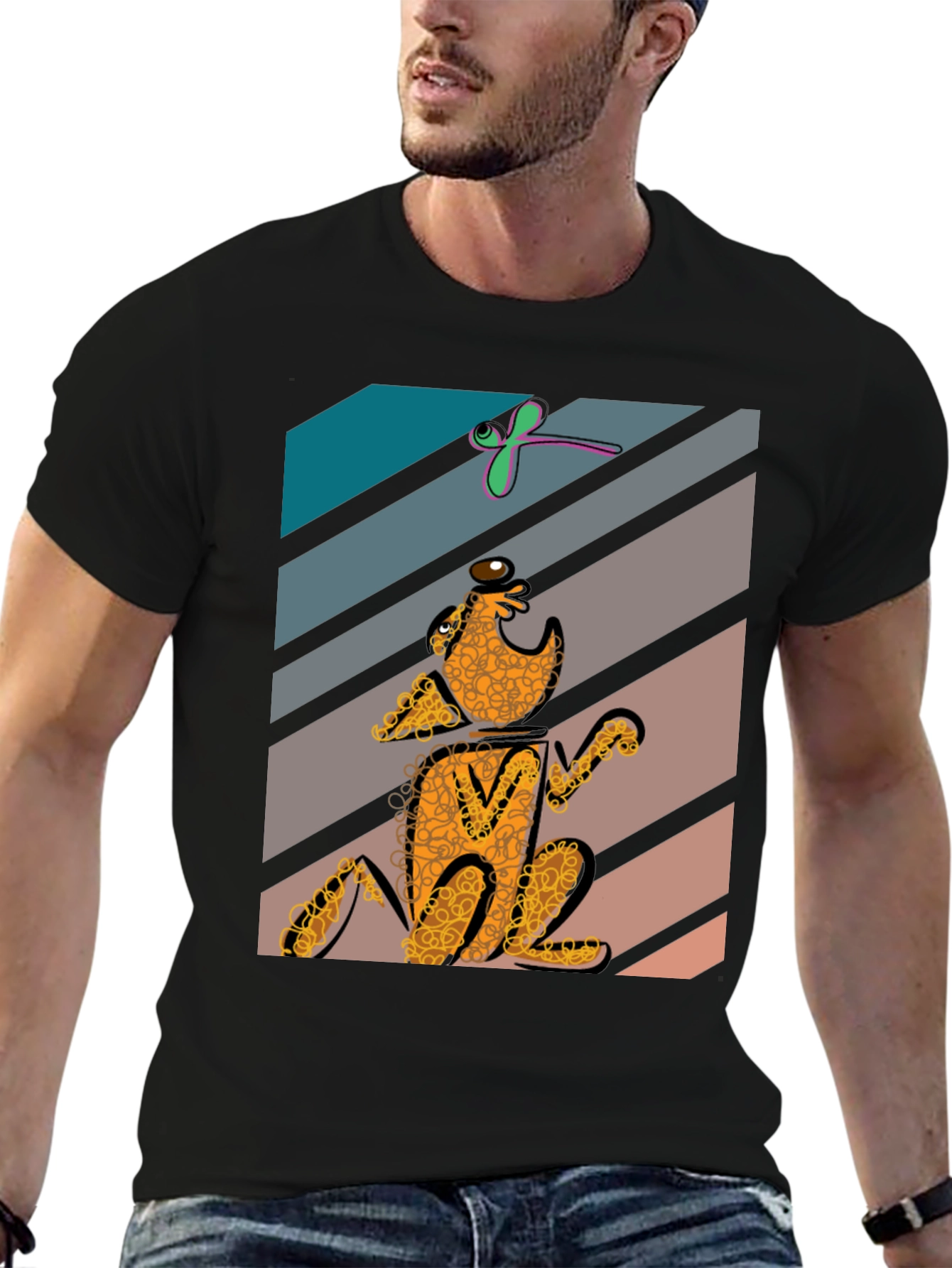 Whimsical Dog Graphic Tee - Unique Style