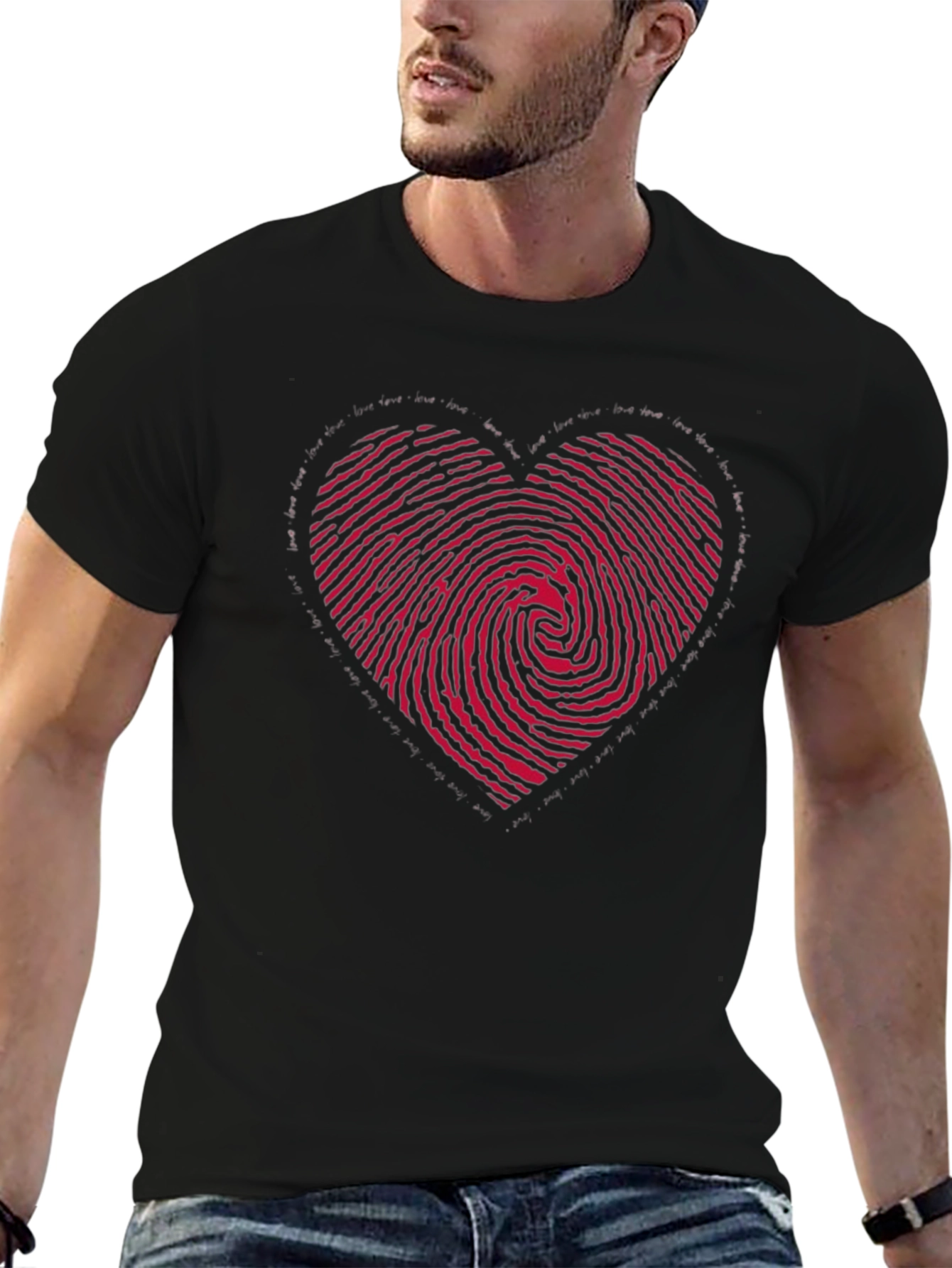 Heart Fingerprint Graphic Tee