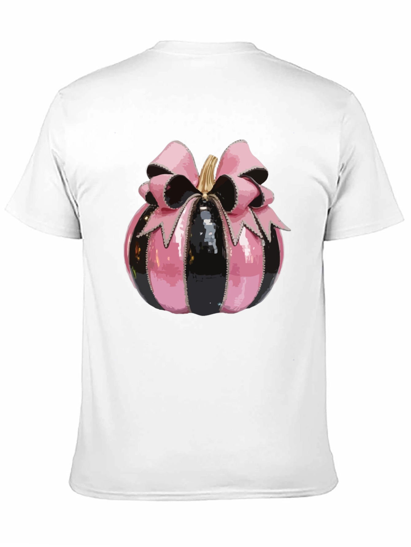 Pink & Black Pumpkin Bow T-Shirt - Halloween Style