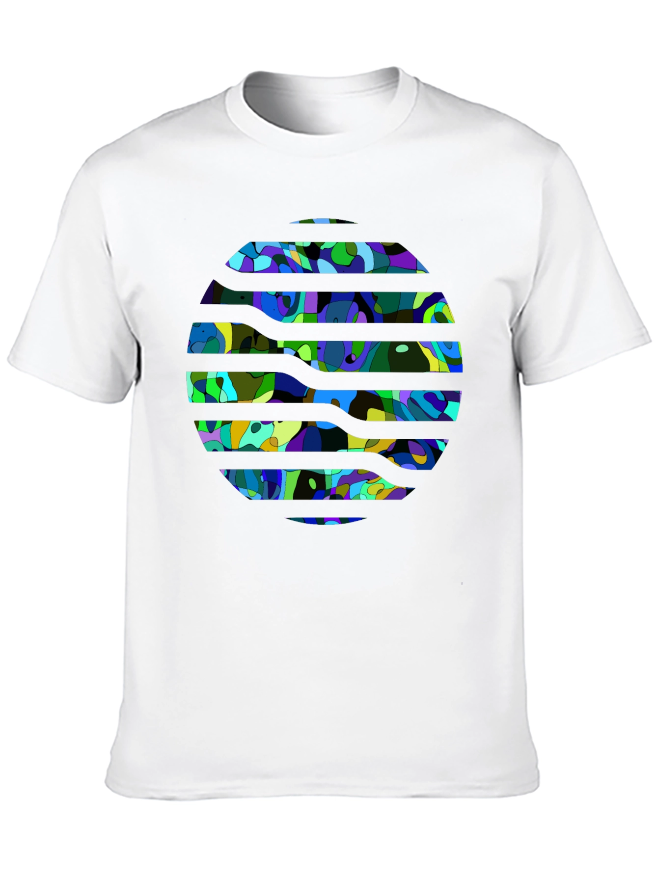 Abstract Geometric Print Black T-Shirt