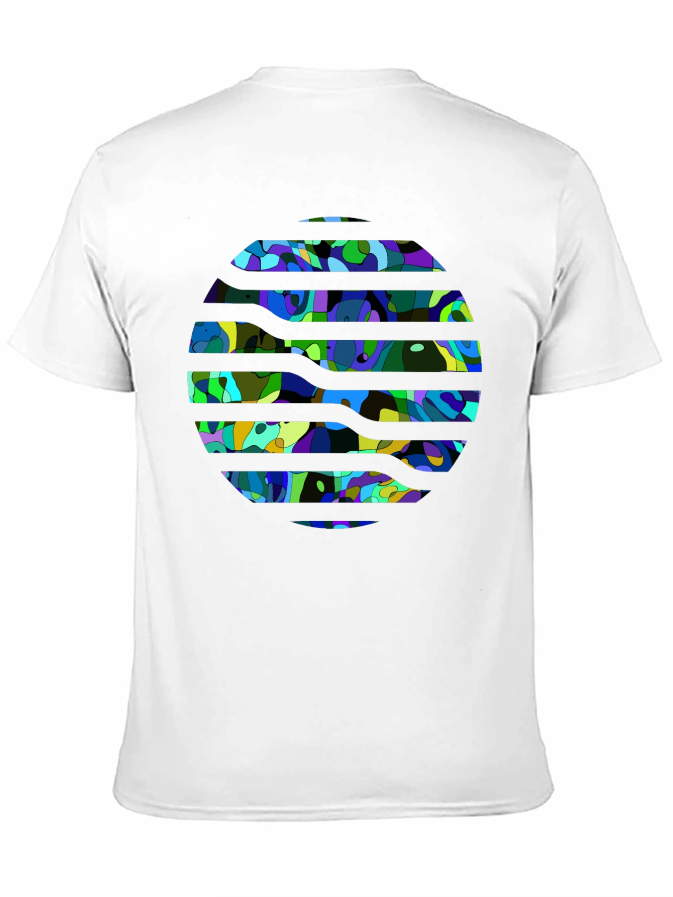 Abstract Geometric Print Black T-Shirt