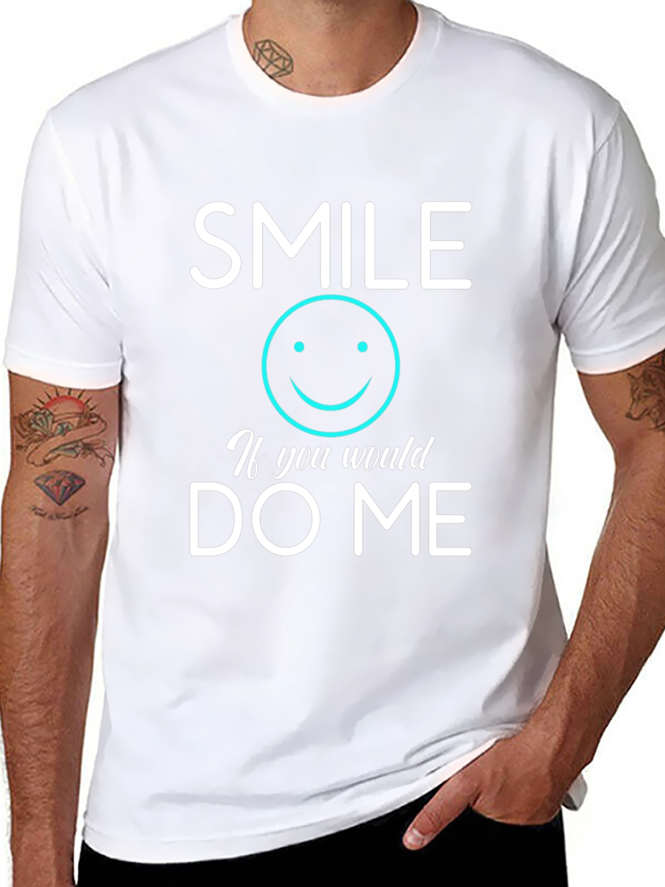 Smile If You Would Do Me Black Graphic Tee